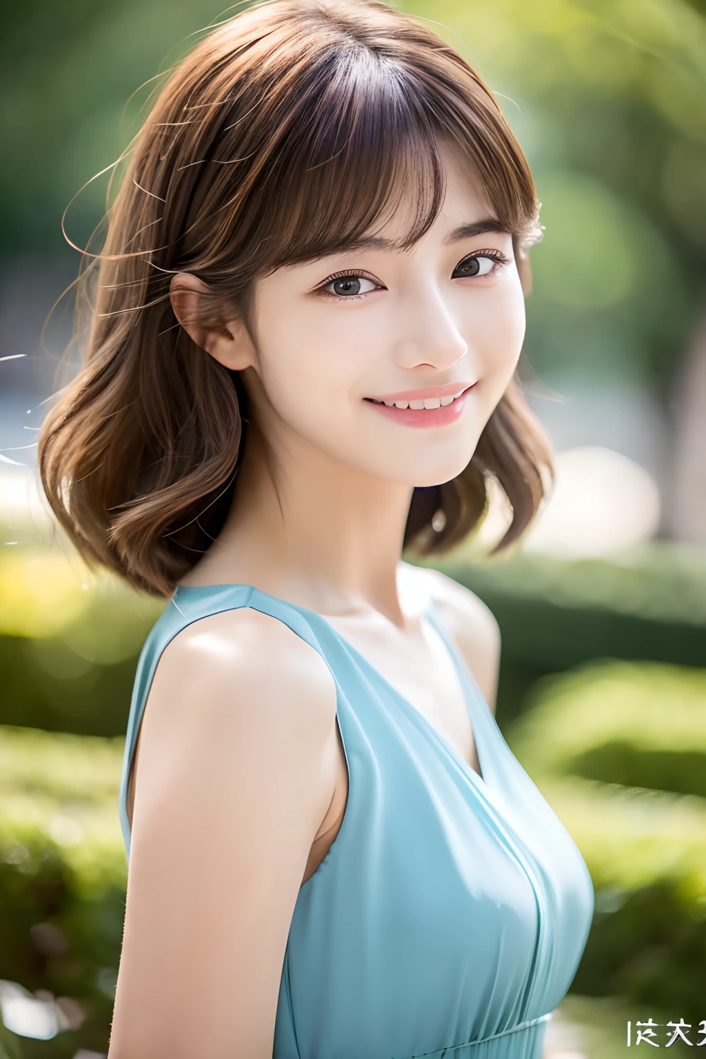 ((Best Quality, 8K, Masterpiece: 1.3)), 1 Girl, Slim Abs Beauty: 1.3, (Hairstyle Brown Hair Shortcut, ), Dress: 1.1, Super Slender Face, Delicate Eyes, Double Eyelids, Smile, Home, Raw Photo