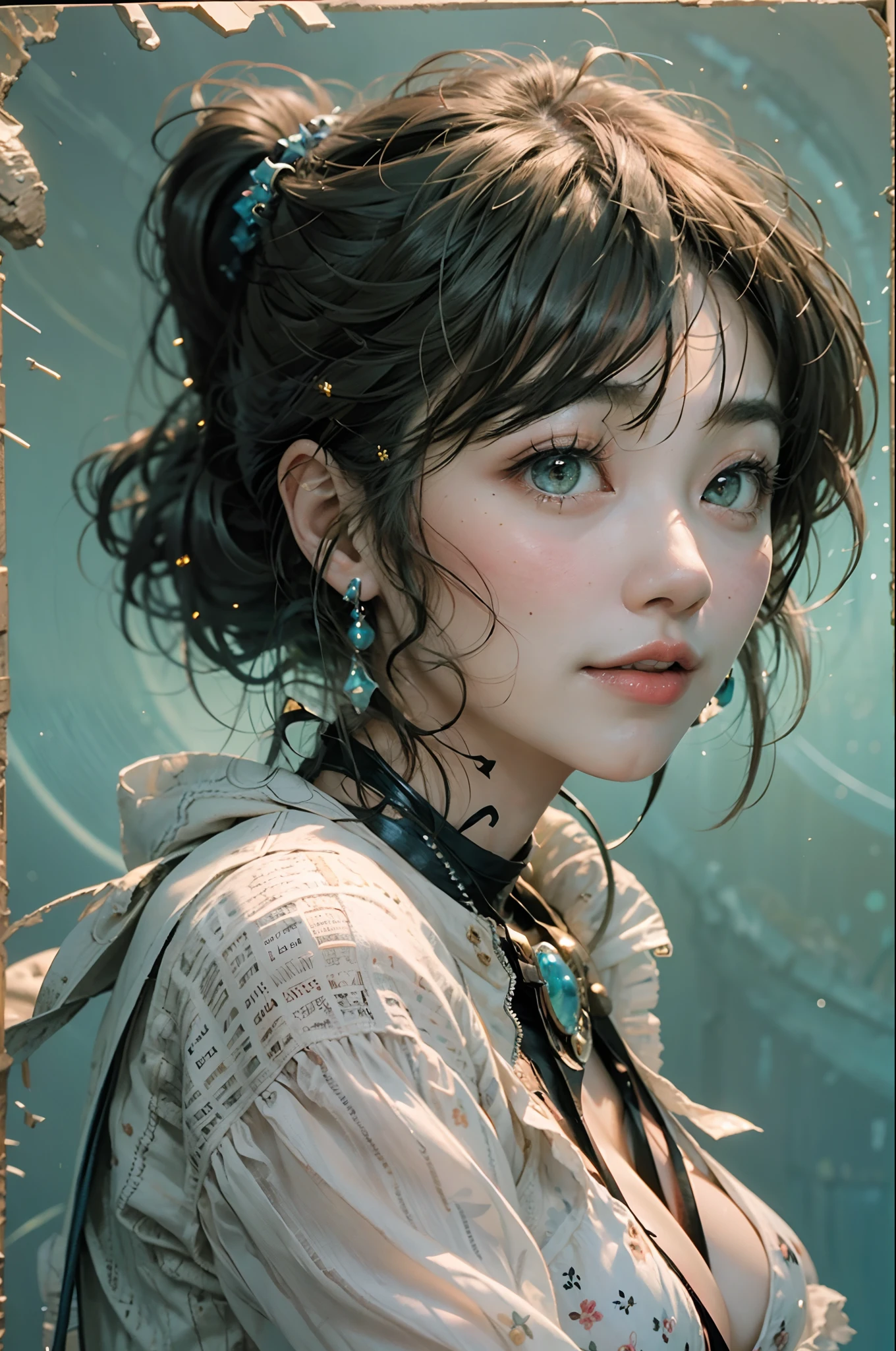 (8K temperament girl,Delicate facial features,By bangs,Brown ponytail,hair messy,The hair is extremely realistic,Wearing a light blue dress,clothed in ancient suit),,Du Qiong,Delicate makeup,Light red lips,largeeyes,二重まぶた,Black holes,Bright eyes,facial-symmetry,The face is very real,a narrow waist,upper legs,Detailed portrayal of the girl's face,Blushlush,Super high value,Look at the audience,Realistic skin,Skin shines and reflects,art work,The clothes have an authentic fabric texture,photorealistic paintings,Cinematic style,Photography level,Ray traching,Realistic light and shadow effects,真实感,A masterpiece,It's like the best photography, --auto --s2