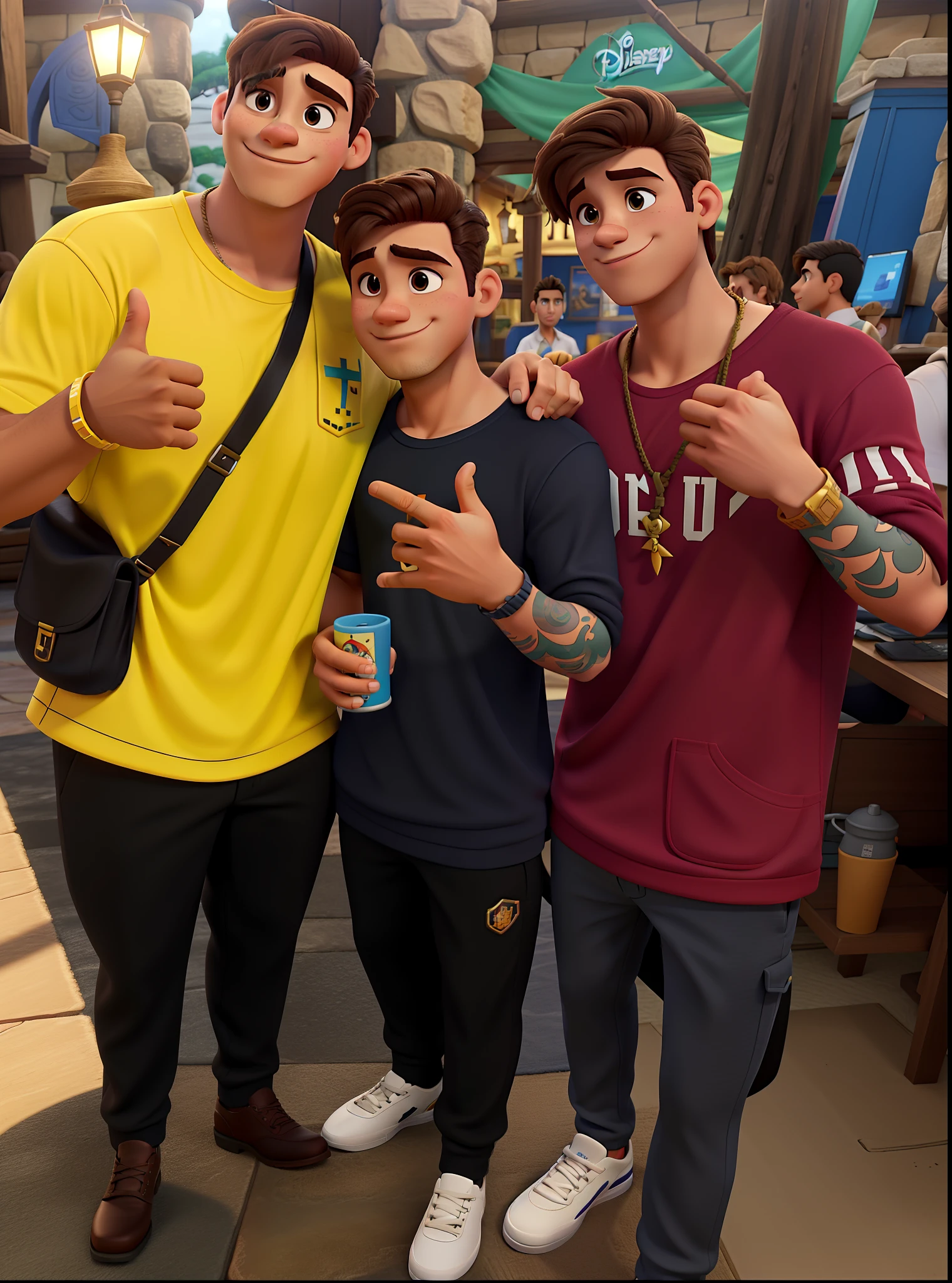 Lindos homens no estilo Disney pixel com a melhor qualidade