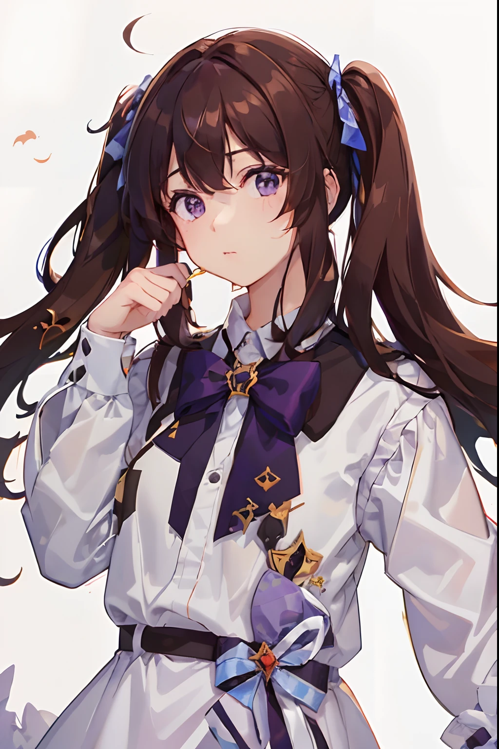 Starry eyes, it looks even more beautiful than immortal, Ahoge, hair, star-shaped pupils, amber eyes, colored contact lenses, blush, high detail, anime, romanticism, modern, gothic art, anime style, film lighting, ray tracing, motion rye, close-up, sony fe gm, uhd, high detail, top quality, 8k, small breasts, light brown hair, hat, twin tails, clean fingers, well-formed fingers, long jacket, ribbon, mystery, knitted hat, snow, anger, impatience, white panties