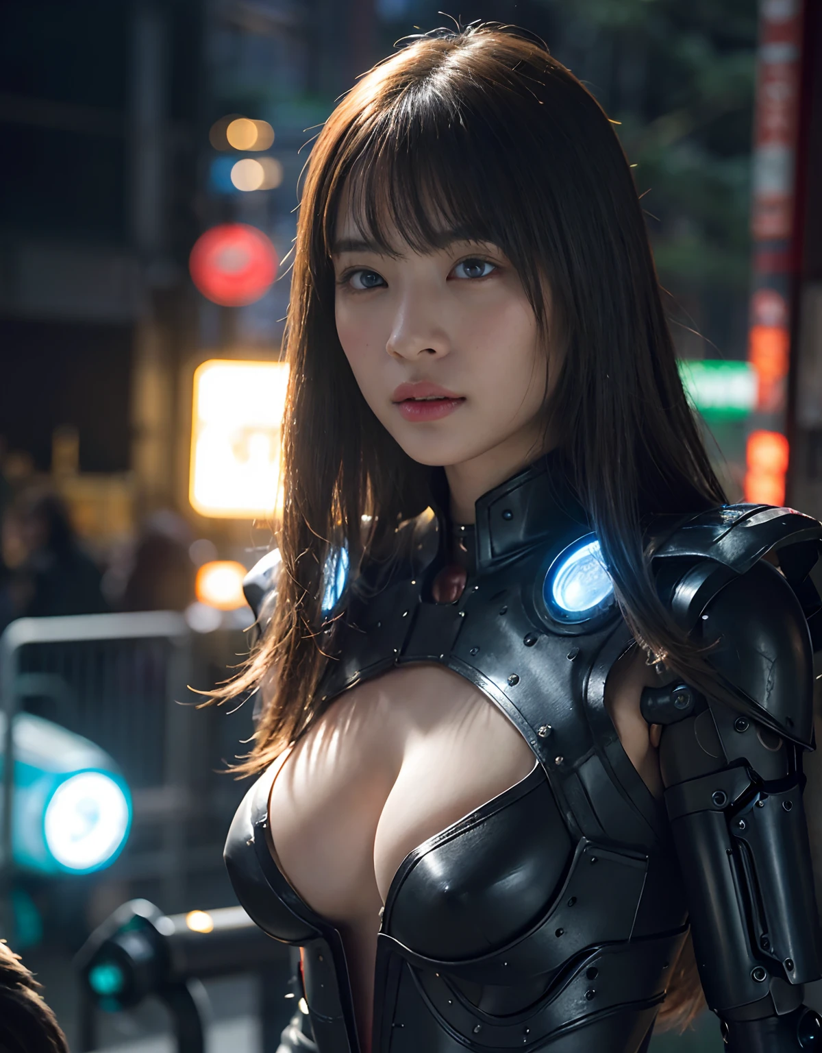 (1 Mechanical Girl)、top-quality、masterpiece、超A high resolution、(Photorealsitic:1.4)、Raw photo、1人、Fight mutants、glowy skin、(((1 Mechanical Girl)))、With a beautiful knife、(Red Metal Bodysuit)、(Fight goblings、ogre、Fierce battle with orcs),(Fight fiercely against aliens)、Fight fiercely、(beautiful forest background)、(Fighting Demonic Beasts)、(Small LED)、((super realistic details))、portlate、(Strong giant demon beast background),globalillumination、Shadow、octan render、8K、ultrasharp、Colossal tits、Raw skin is exposed in cleavage、metals、Details of complex ornaments、Japan details、highly intricate detail、Realistic light、(Mystical expression),CGSoation Trends、Blue eyes、radiant eyes、Facing the camera、neon details、(Mechanical limbs)、(blood vessels connected to tubes)、(Wires and cables connecting to the head)、Small LED、,Mechanical thighs、Toostock、(Hands are also made of machines)、(Attack of the Monster Beasts)、