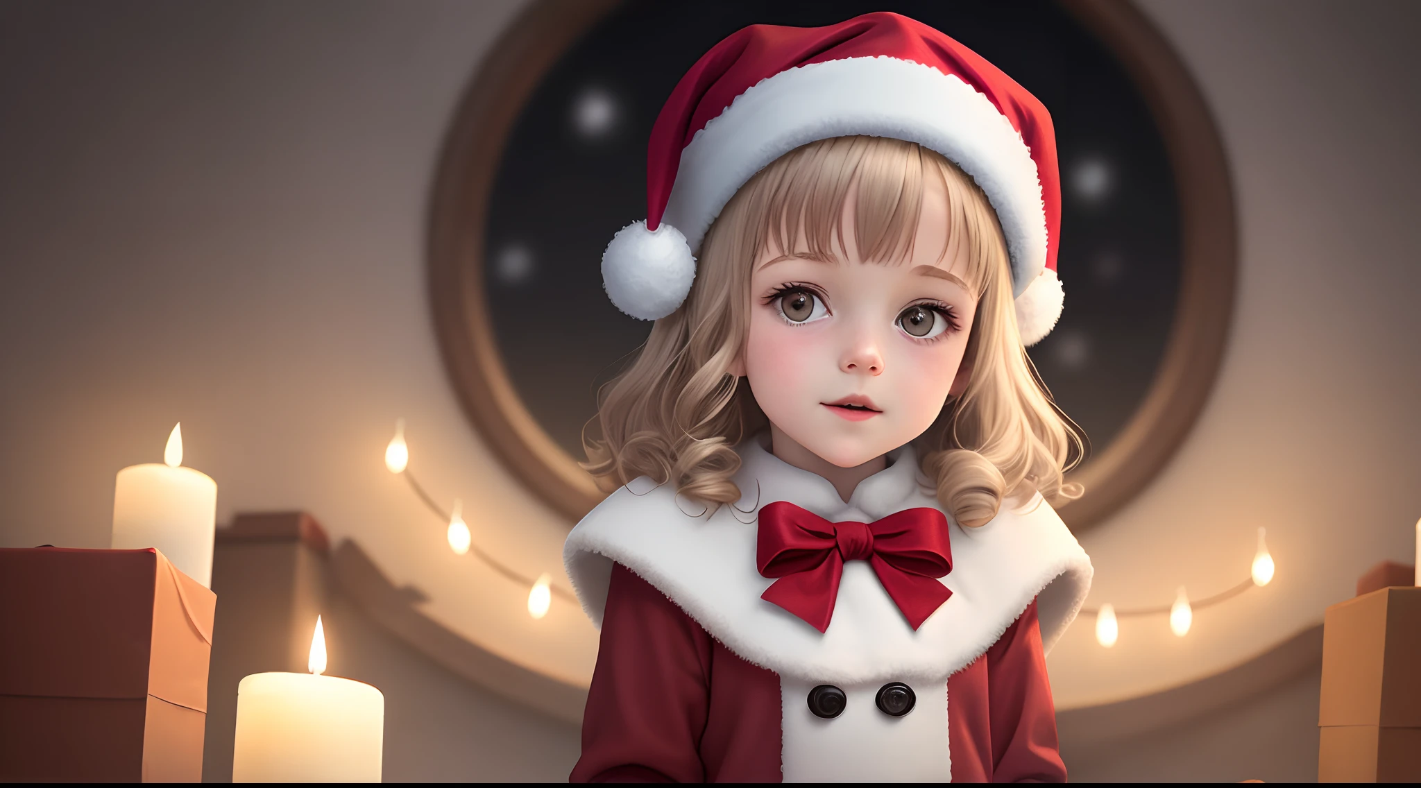 Kleines Kind mit niedlichem Geist zu Weihnachten