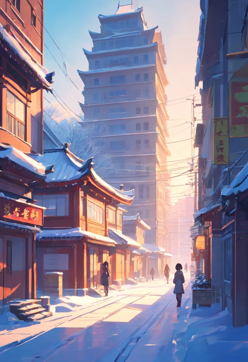 Harbin architecture,at winter season,Strong light and shadow effects