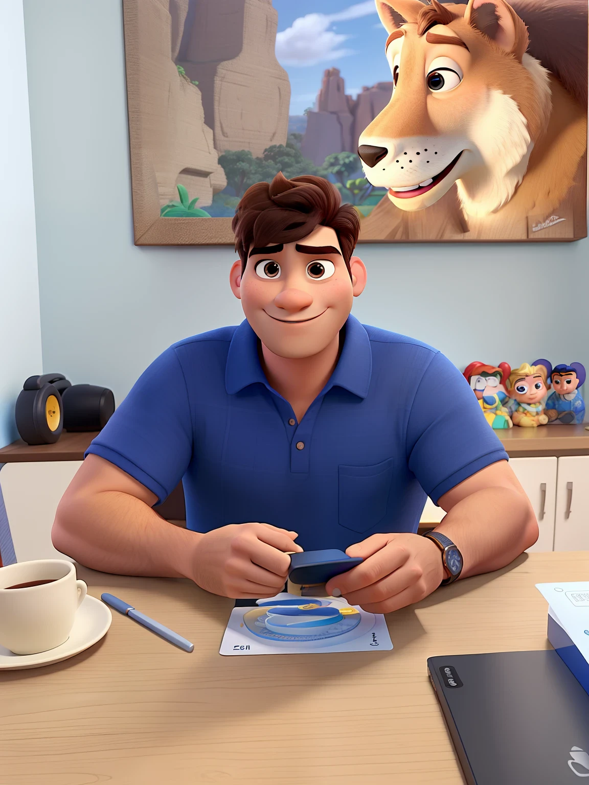 um homem estilo disney pixar, alta qualidade, melhor qualidade