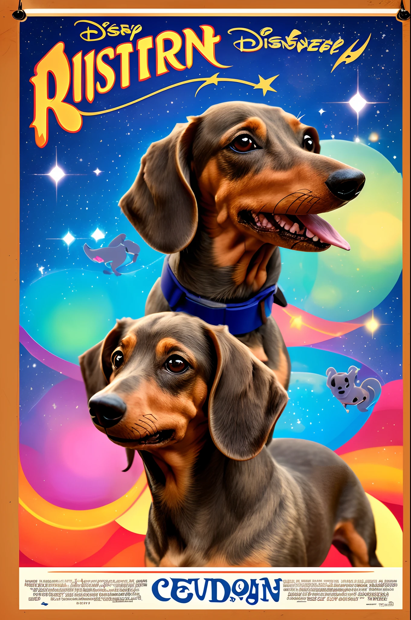 Dachshund Disney Poster