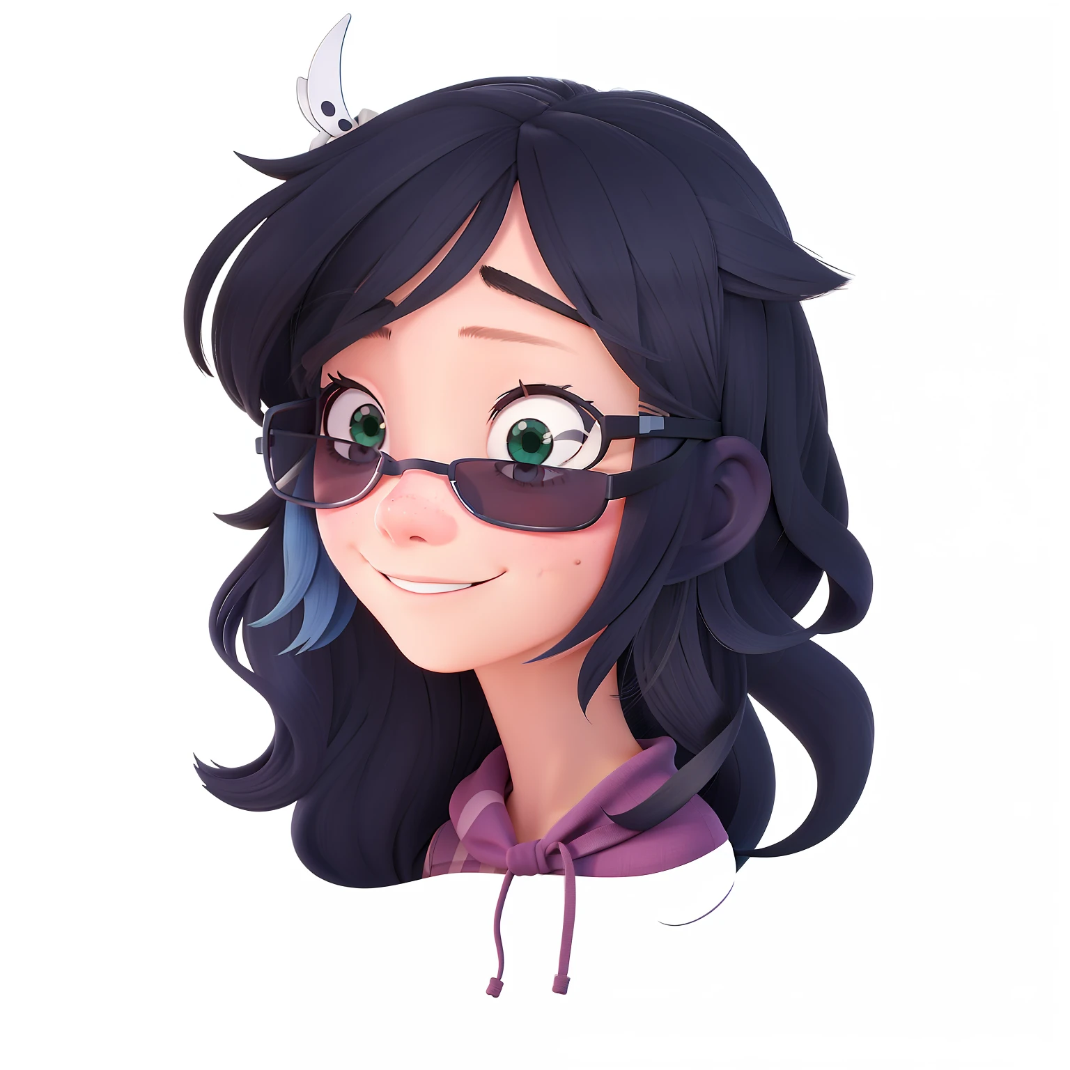 Cartoon girl with sunglasses and a cat headband, retrato de meio corpo, Retrato de Lofi, halfbody headshot, em estilo anime, anime moe artstyle, Retrato de ((travesso)), estilo de arte desconhecido, OC Commission, Retrato 2D, colorful sketch, sombreamento estilo anime plano, Resinas, [[[[sorrindo malvado]]]]