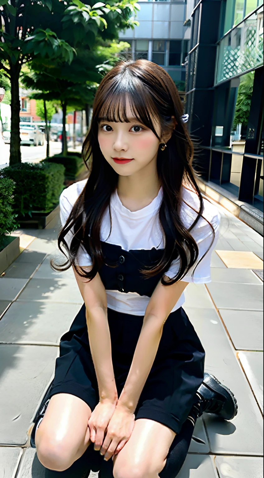 insert dildo under skirt、Female genitals、ディルドFemale genitalsに入ってる、Crisp