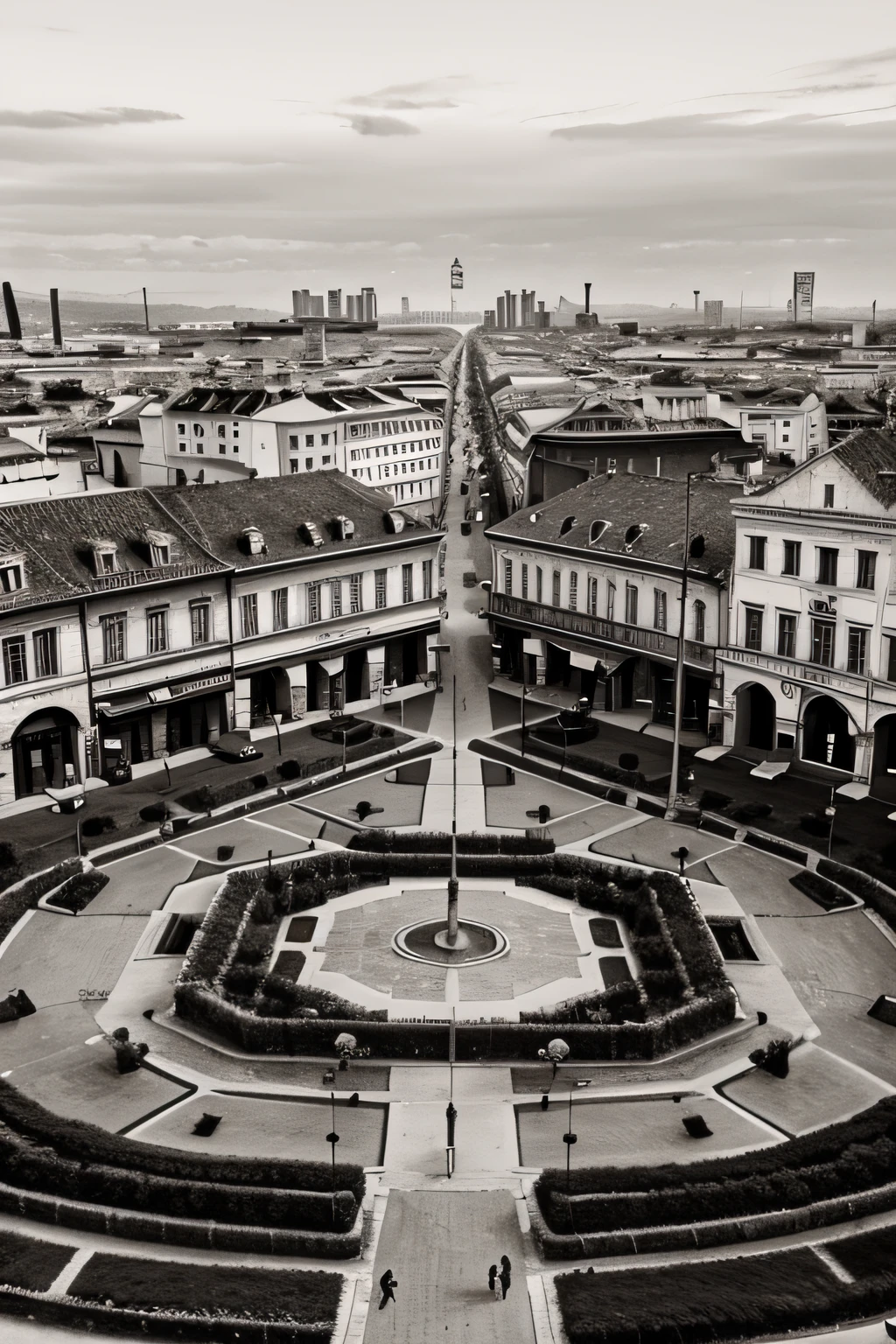 Eu quero uma foto/Image of a square from 1900 in black and white