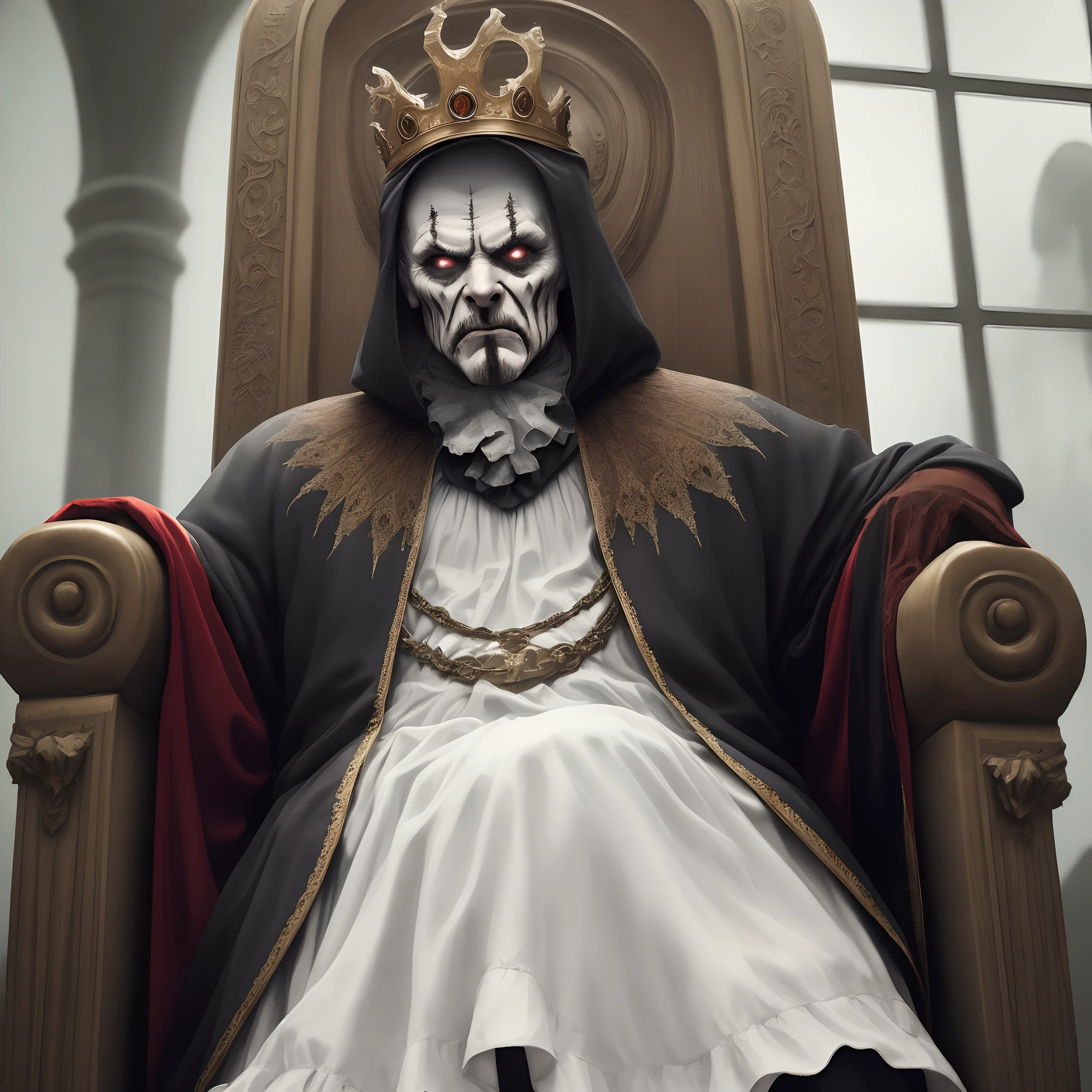 Scary Man Sitting on a Throne