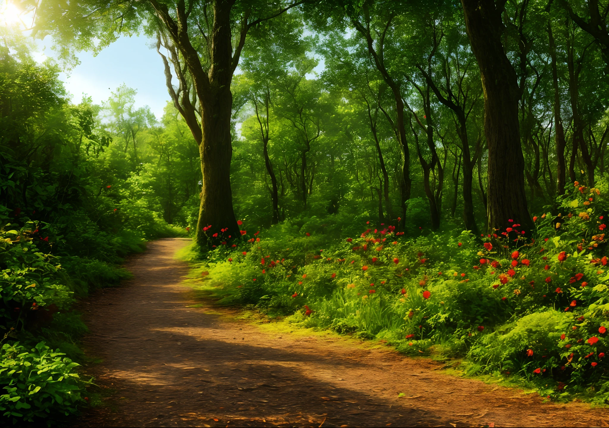 Generate an image of a magical forest realistic in 16k high definition resulution with Celtic and Viking elements