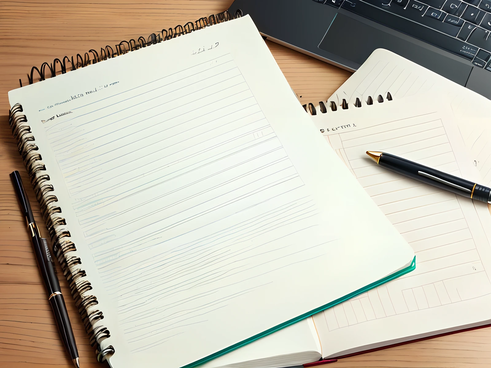 study　notebook　stationery　on desk　paper