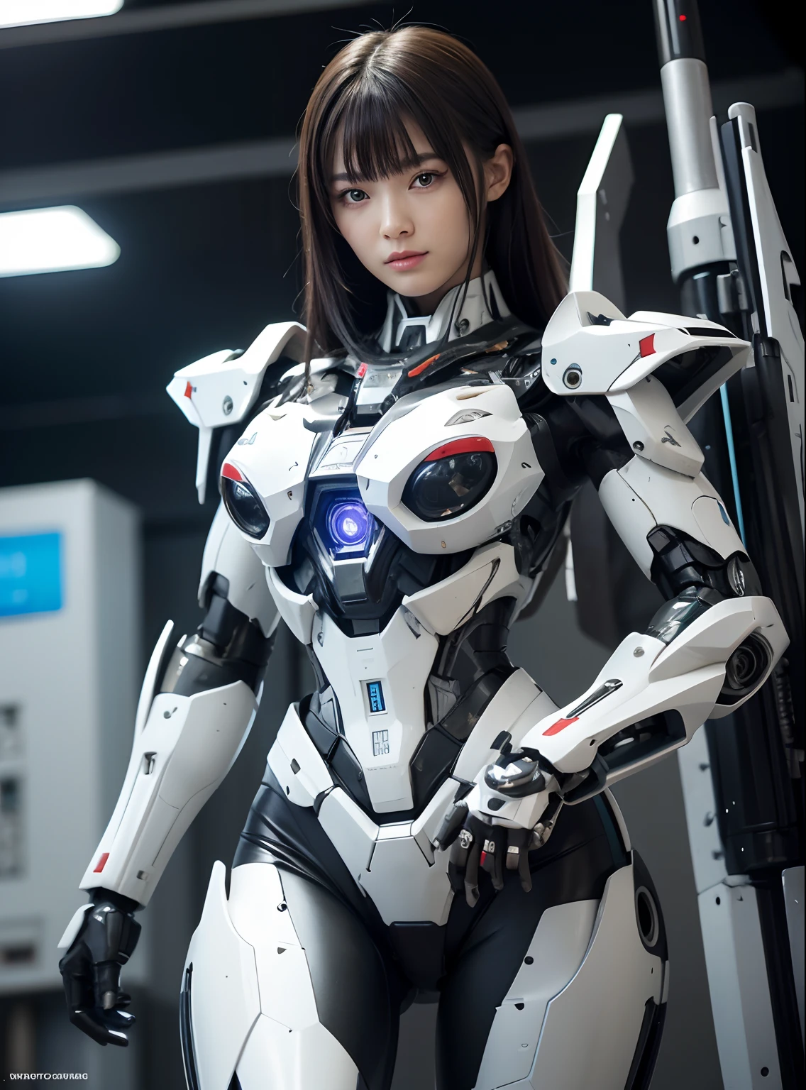 Textured skin, Super Detail, high details, High quality, Best Quality, hight resolution, 1080p, hard disk, Beautiful,(cyborgs),(Missiles from the chest),(Machine gun from both hands),beautiful cyborg woman,Mecha Cyborg Girl,Battle Mode,Girl with a Mecha Body,She wears a battle cyborg mech with a weapon,Fulll body Shot