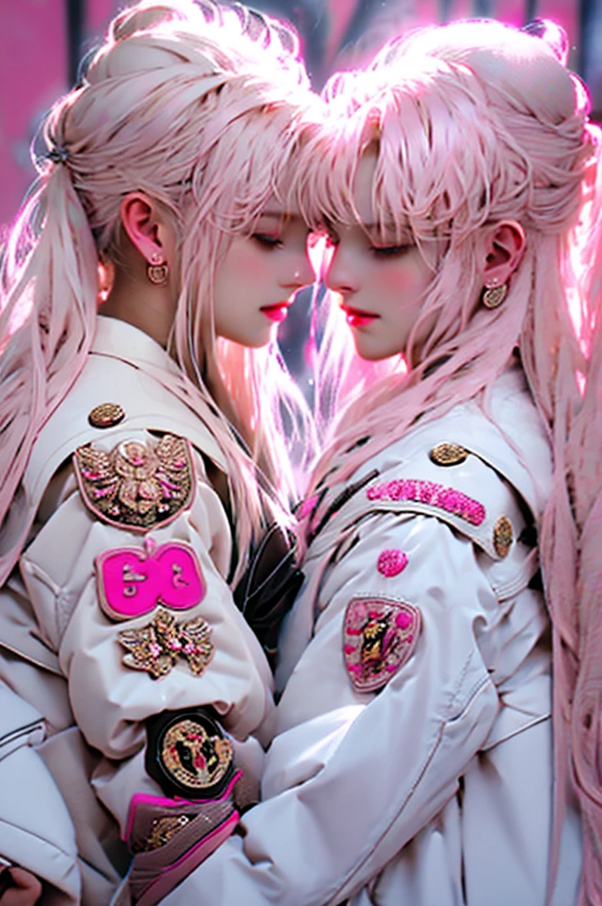 girls blonde hair closed eyes flak jacket jacket kiss multiple girls pink hair ponytail spiked hair yuri girls blonde hair closed eyes flak jacket jacket kiss multiple girls pink hair ponytail spiked hair yuri