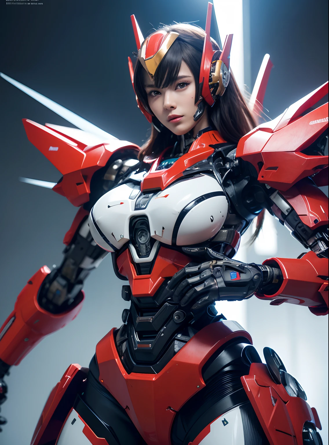Textured skin, Super Detail, high details, High quality, Best Quality, hight resolution, 1080p, hard disk, Beautiful,(cyborgs),(Missiles from the chest),(Machine gun from both hands),beautiful cyborg woman,Mecha Cyborg Girl,Battle Mode,Girl with a Mecha Body,She wears a battle cyborg mech with a weapon,Fulll body Shot