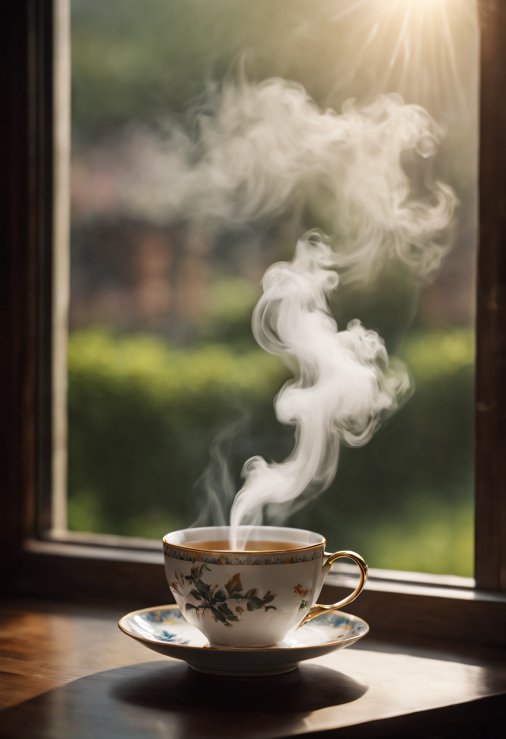 a cup of hot tea,steam rising,tea leaves floating,gentle steam,beautiful ceramic cup,detailed teacup,light reflecting off the cup,delicate patterns on the cup,subtle swirls of steam,aromatic fragrance,steaming beverage,comforting warmth,vibrant colors,soft lighting,soothing atmosphere,cozy corner,peaceful moment,relaxation,serene ambiance,pure indulgence,tranquil scenery,endless serenity,calming effect,refreshing break,respite from the world,numbing cold outside,relief to the senses,instant bliss,invigorating aroma,zen-like experience,savoring each sip,slow down and unwind,instant comfort