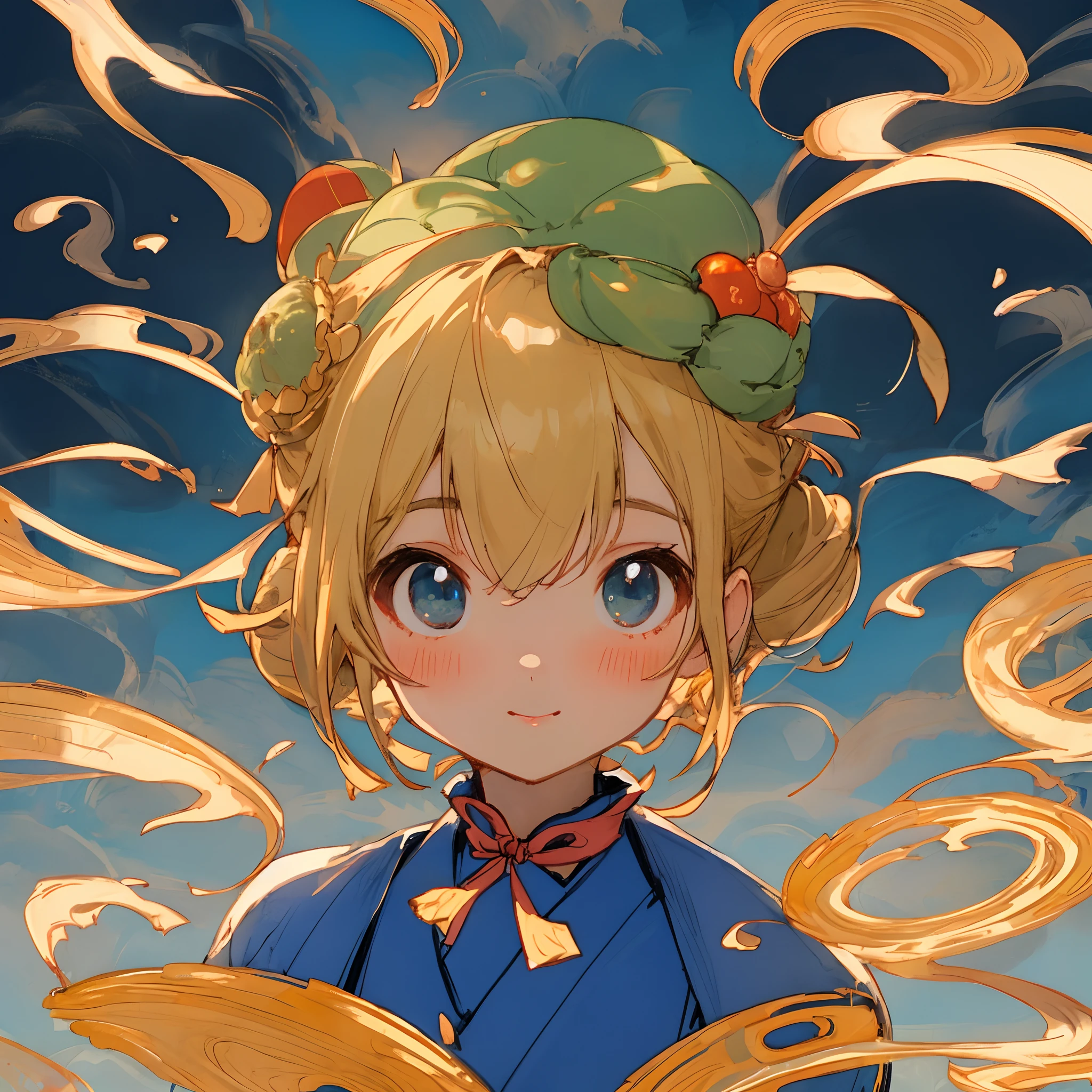 Deco dashi Bun hair girl with