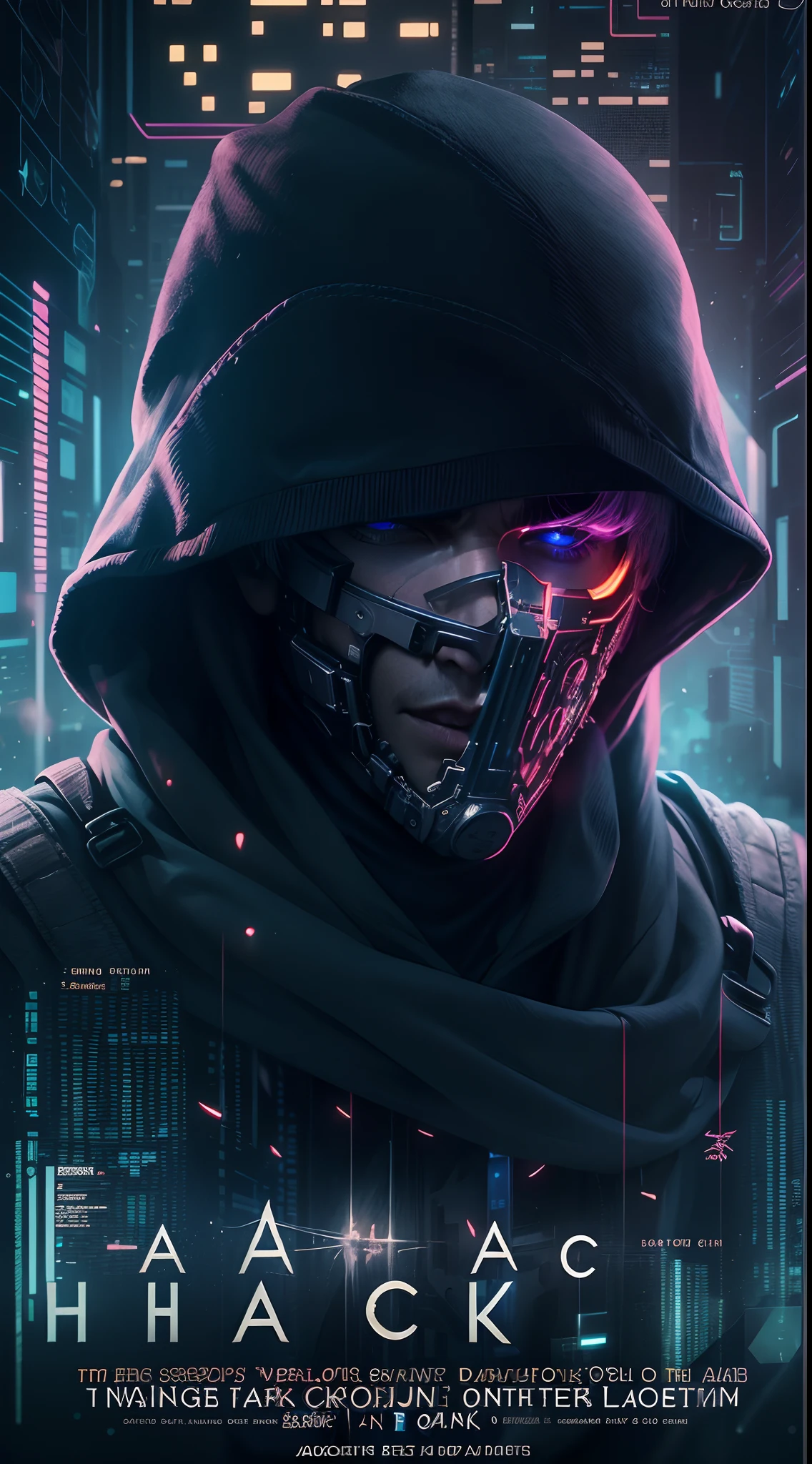 《Fantastic hacker》filmposter,((Dark)),Epic,8K,fantasy,Ultra detailed,magic,