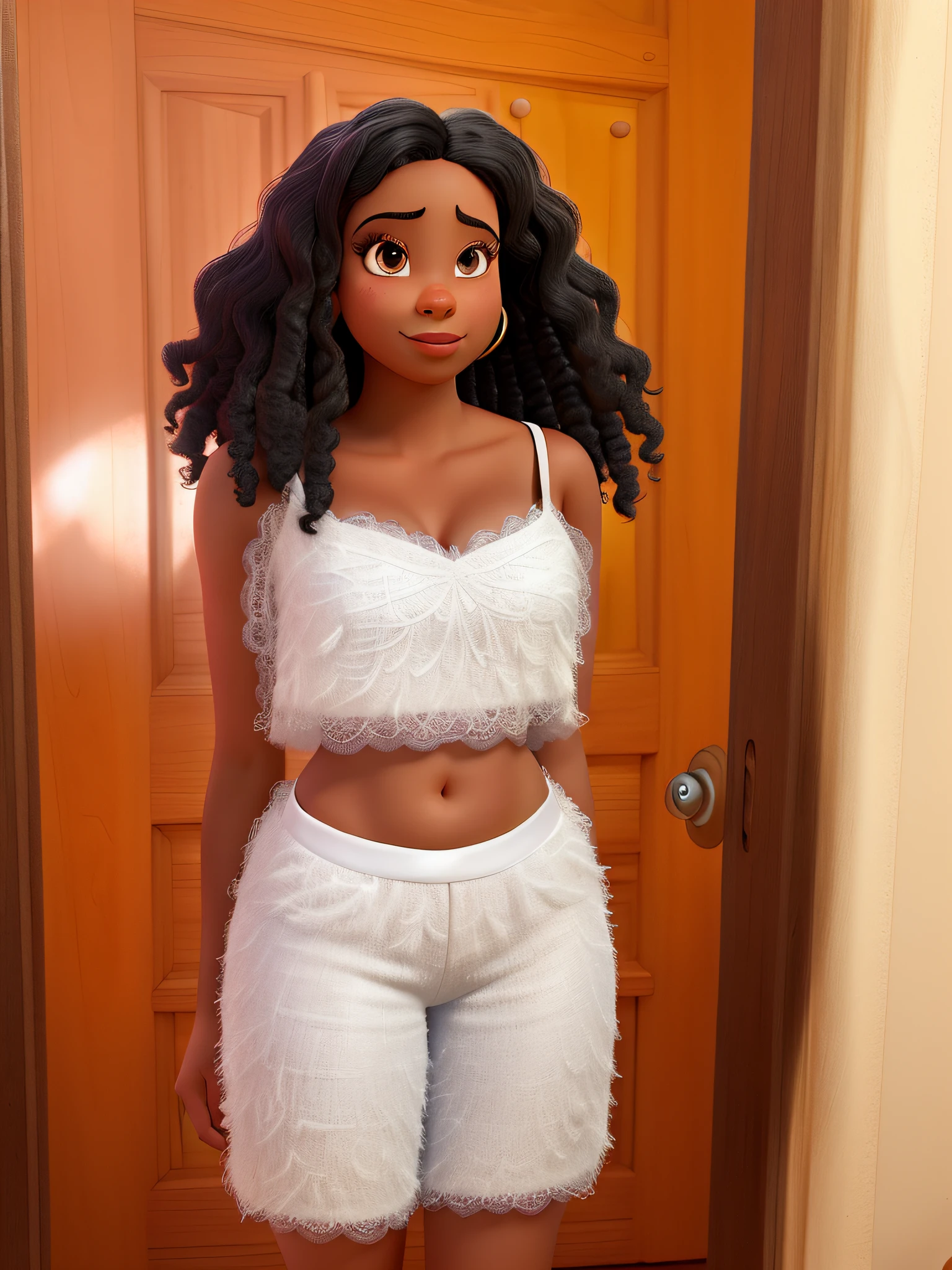 A disney pixar style black woman, high quality, best quality