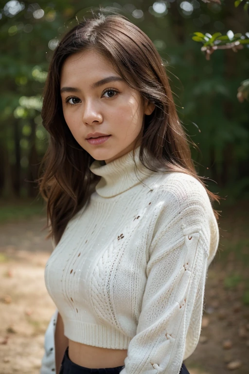(Huge chickadee、Turtleneck knitwear、gibbet)、(Superior quality,Masterpiece:1.3,超A high resolution,),(Ultra-detailed,Caustic),(Photorealistic:1. 4,RAW shooting,)Ultra-realistic capture,A very detailed document,high definition16Kfor human skin、 Skin grain is natural、、 Skin looks healthy with even skin tone、 Use natural light and color, a woman,Japanese,,The kawaii,A brunette,medium hair,(depth of field、Chromatic ambience、、Large range of lighting、natural shading、)、(Hair sways in the wind: 1. 2)、 in undergarment、full body