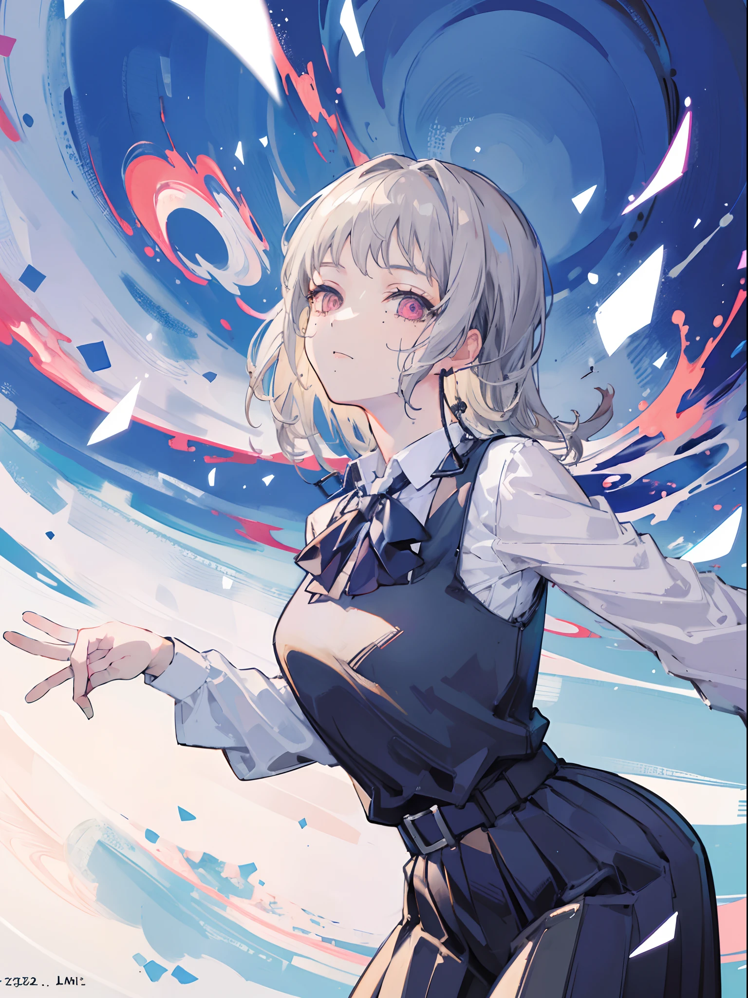 (masterpiece, top quality, best quality,official art:1.2),(1girl:1.3), gray hair, Butterflys