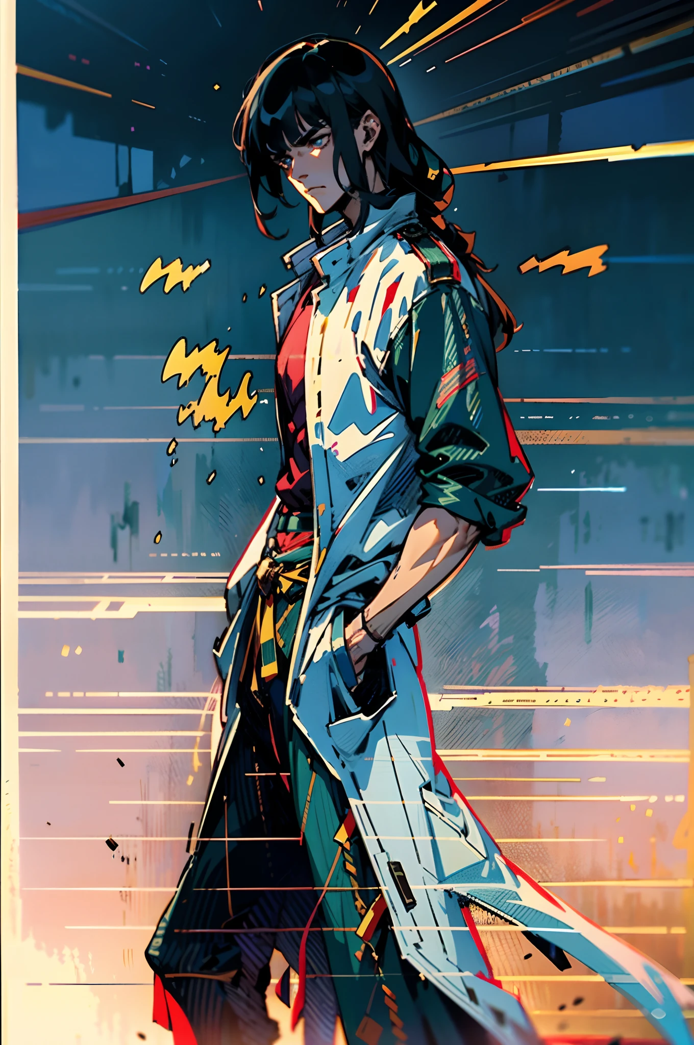 (1guy:1.3),(masterpiece, best quality:1.4),(absurdres, highres, ultra detailed:1.2), (mature guy, serious:1.4),(black hair, messy hair, stubble:1.3),(bandit outfit:1.5),(glowing eyes:1.3),(using dark magic:1.4), blood magic,blood partickles, ,playful illustrations, fractal art,imaginative overlays, artistic fusion,fantastical scenes, evocative narratives, striking visuals, upper body,