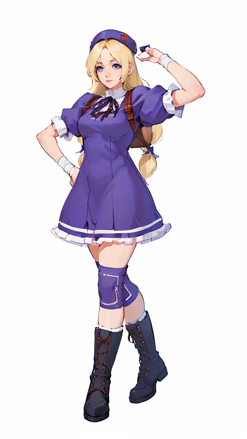 realistic photo of a young woman, 1girl, ((Russian)), (HinakoMS:1.4), hat, blue eyes, short dress, beret, bandages, (brown backpack) , ribbon, knee pads, short sleeves, (RAW photo, best quality), (realistic, photo-realistic:1.3), masterpiece, and (extremely delicate and beautiful), extremely detailed, CG, unity , 2k wallpaper, Amazing, finely detail, light smile, extremely detailed CG unity 8k wallpaper, huge filesize, ultra-detailed, highres, absurdres.
