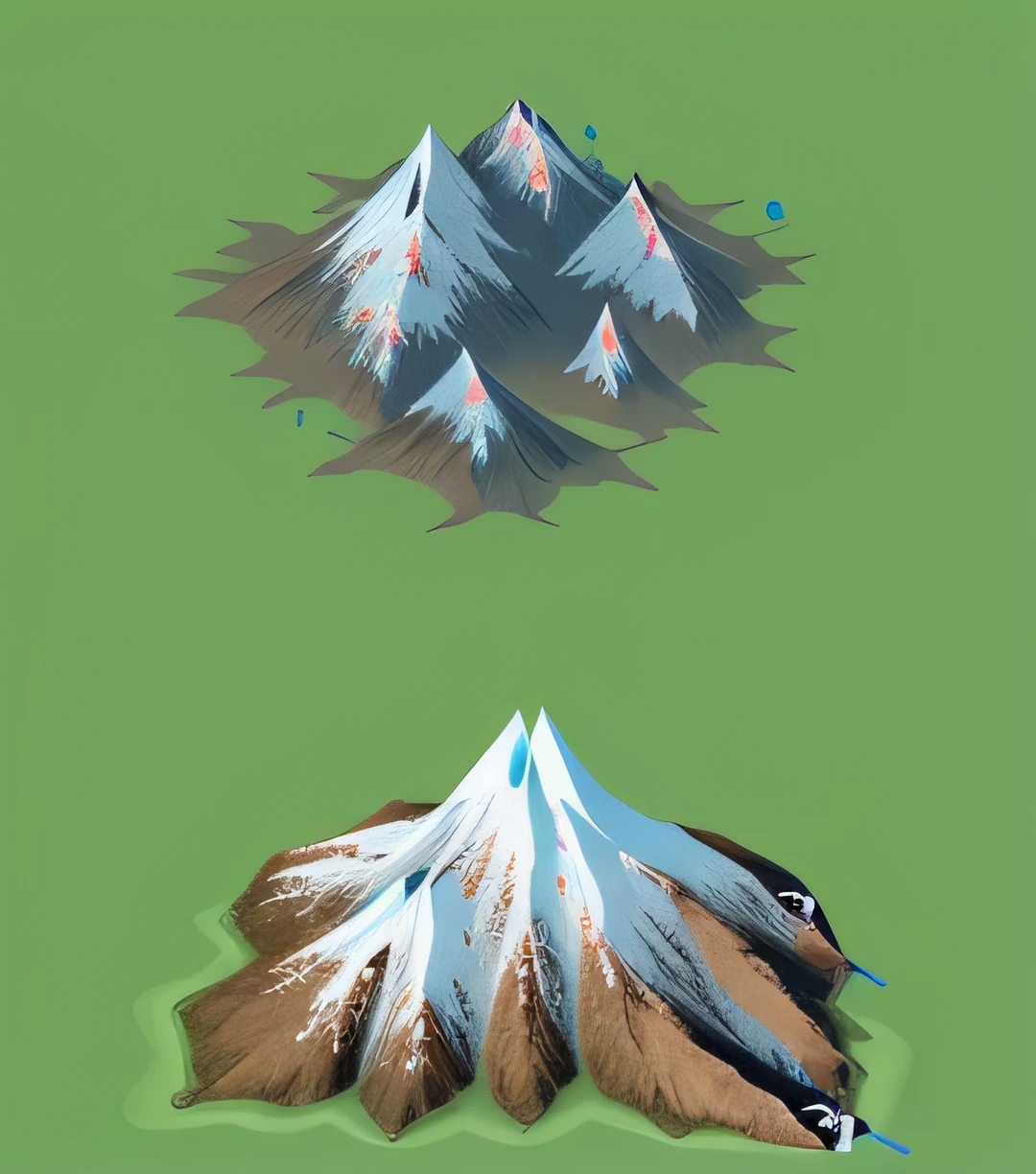 Mountain，snow mountains，ice mountain，Overlooking，quadratic element，Fairy style，gameicon，Game Mountain，