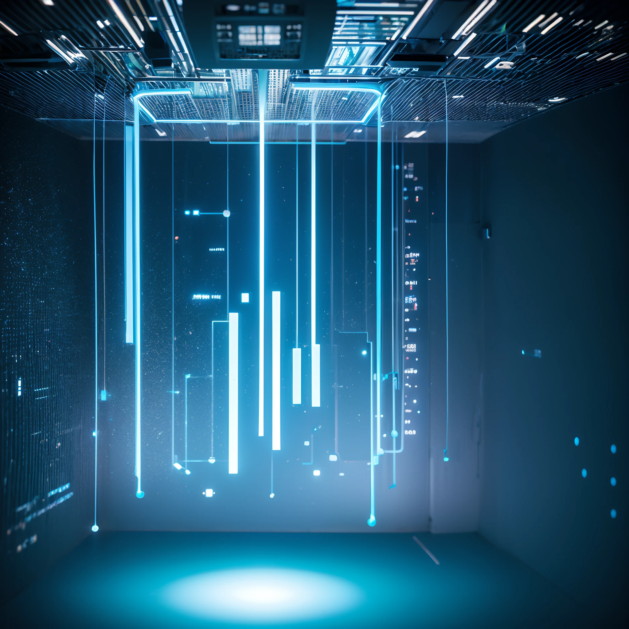 A highly detailed,topquality,3D rendering analytics icons,Analyst icon,code in the air,Programming languages. icon, hanging in the air. Inverted image,technology,glows blue,The blue-purple tone is filled with dark-style graphics,simple background,