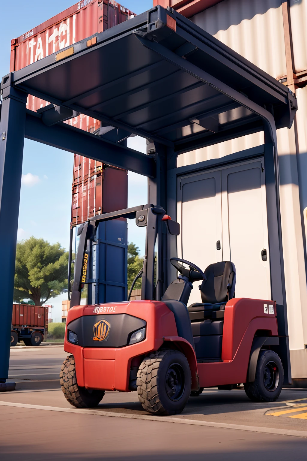 Interport company installed in an open area, Specialized in container unitization with the use of forklift and labor