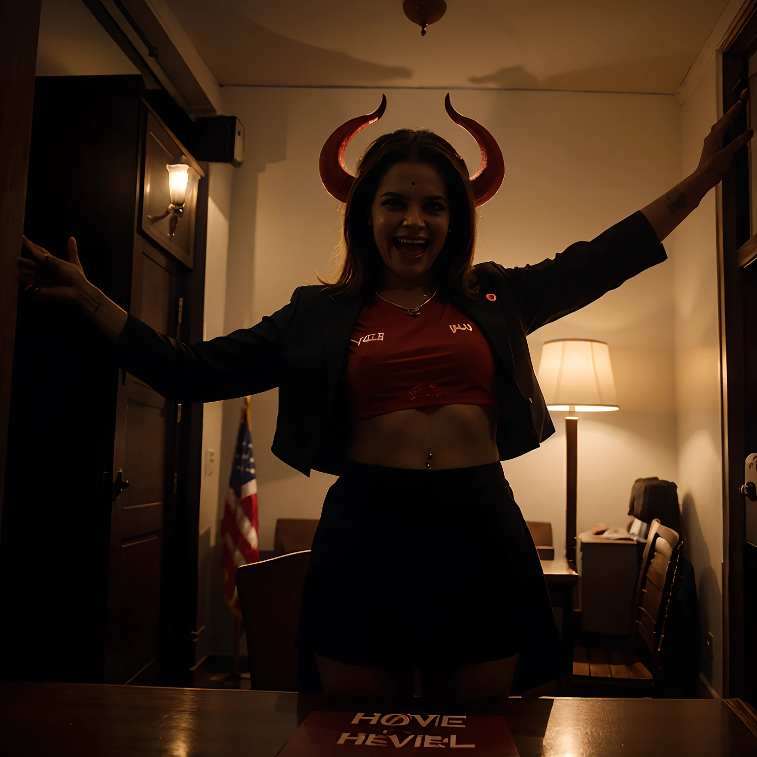 mulher com chifres, lilith, portrait of a female demon, demon woman with horns, succubus, Retrato da sensual, succubus, olhando para o espectador com um sorriso sensual e sexy em uma sala, perna abertas, whole body view, corpo todo suado e molhada, fundo de fogo, hot , modelo bonito sexy, sorriso sexy, sexy full body view, plano de fundo no inferno de fogo 🔥🔥🔥🔥, sitting on fire 🔥 throne, em todo lugar fogo 🔥
