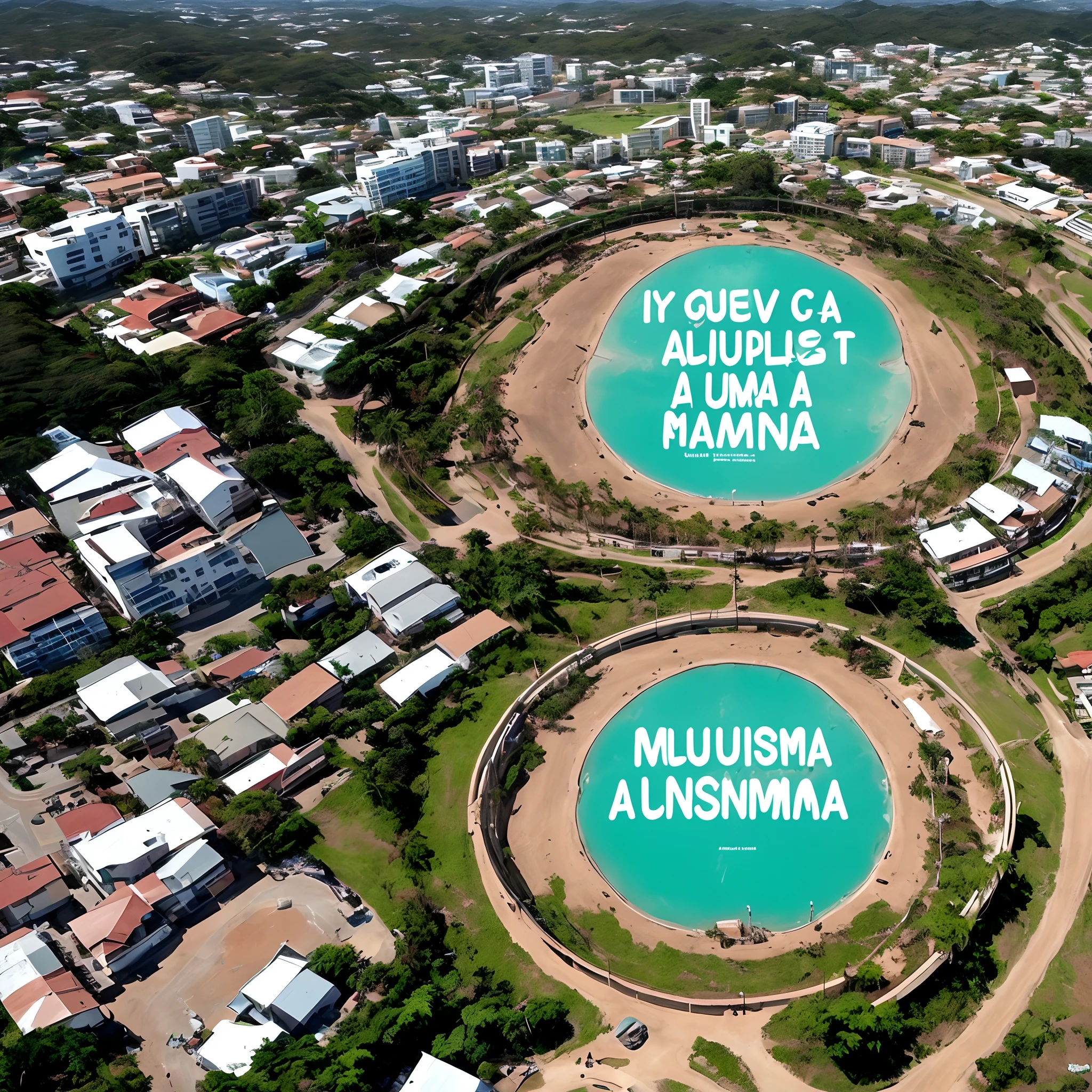 Imagen de uma arena com uma frase encima escrito novo round