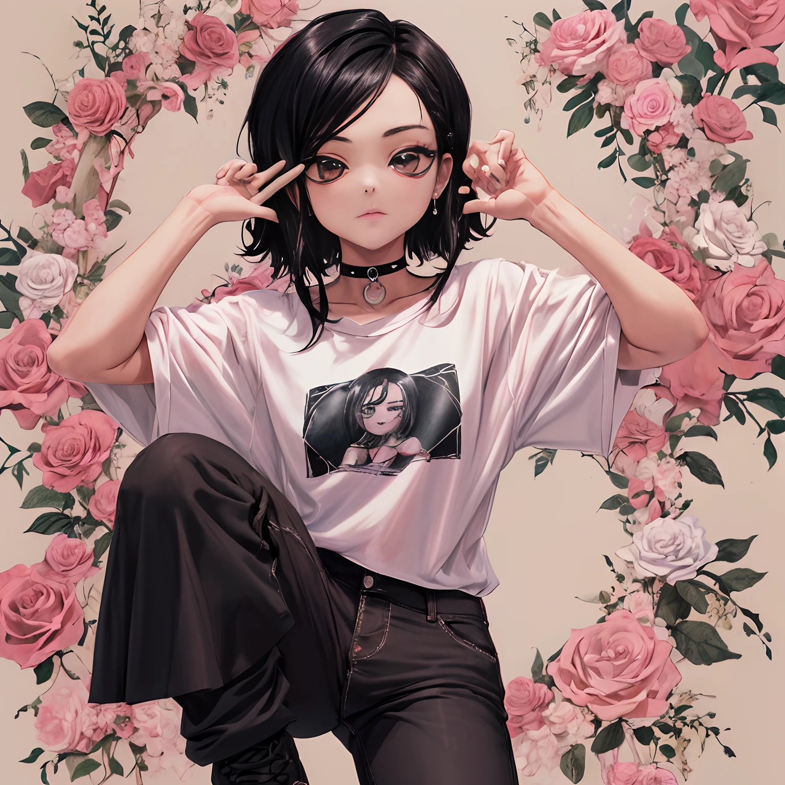 (((desenho animado emo)))) Courtney mulher fada loira, Penteado emo rosa feminino, camisa rosa emo, pele negra,Asas de fadas pretas e cor-de-rosa, meias pretas e rosas, Pink Emo Pants, rosa Converse.