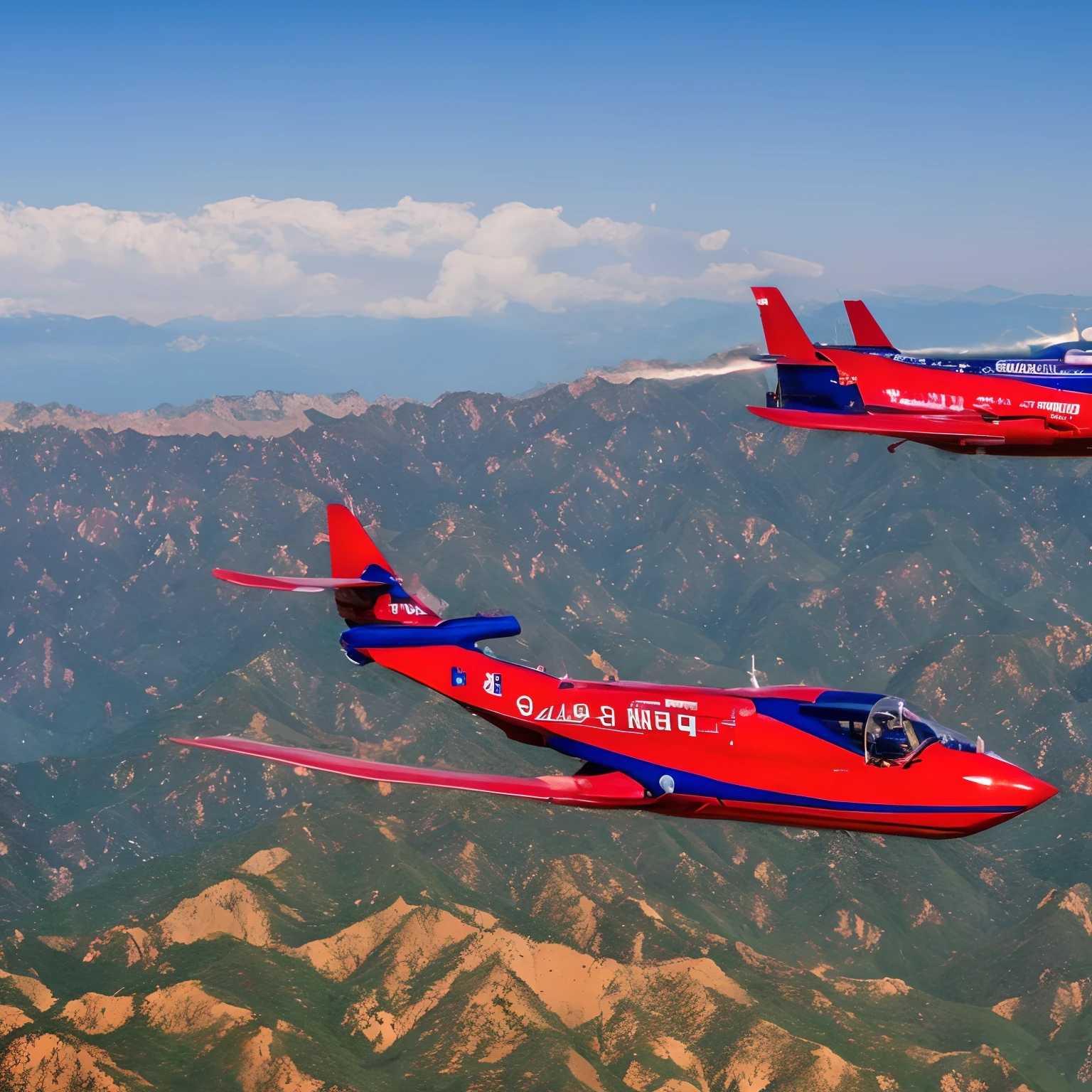 The red and blue Great Wall aircraft hacks against Lightning