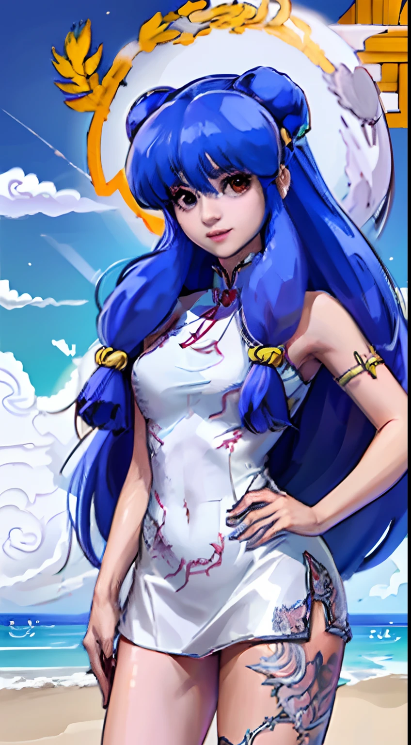 Arte oficial, fondos de pantalla unificados de 8K, ultra detallado, Beautiful and Aesthetic, obra maestra, mejor calidad, (dark magician gils ), (arte fractal: 1.4), 1girl, cabello lila Extra largo, chino, hombros desnudos, falda corta, becerro, ombligo, muy detallado, Angle Dynamic, cowboyshot, (chaos in a more beautiful way), fluyendo, (colores brillantes), oc, (mitad: 1.2), china, (cielo volador de thangka: 1.5), (cinta: 1.3), (dream: 1.5), (hanfu: 1.5), Chinese dragon, Chinese phoenix, (sonrisa: 0.5), (deidad china),