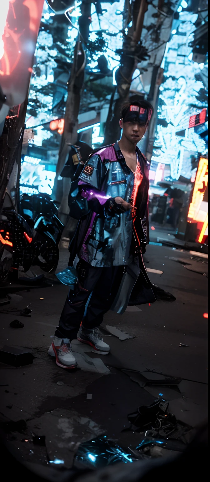 Change Background Cyberpunk handsome boy, realistic face, 8k, ultra realistic