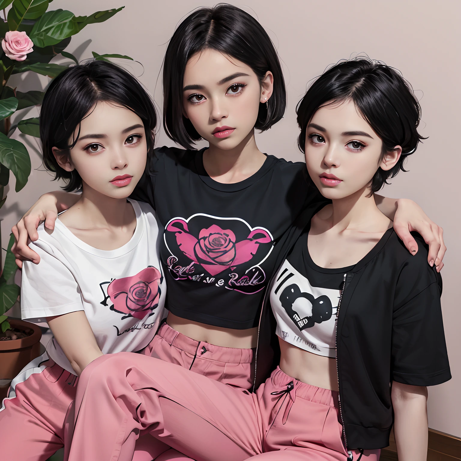 (((desenho animado emo)))) Courtney mulher fada loira, Penteado emo rosa feminino, camisa rosa emo, pele negra,Asas de fadas pretas e cor-de-rosa, meias pretas e rosas, Pink Emo Pants, rosa Converse.