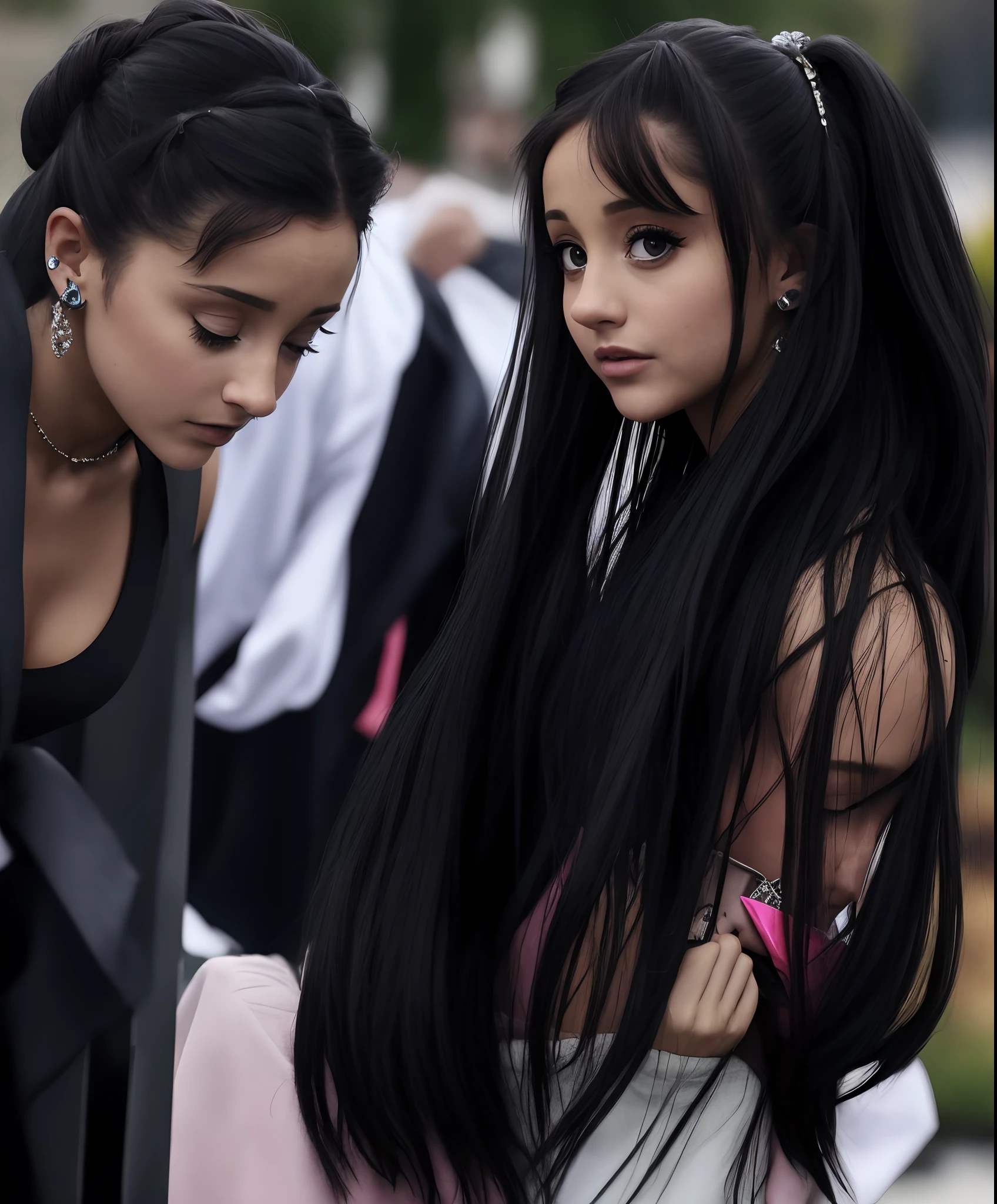 Ariana Grande umarmt einen nakten alten fetten haarigen Mann