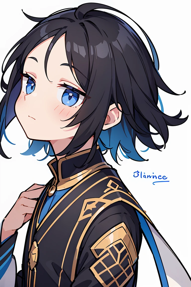 1 A boy dressed in white,male people,Cheerful and lively,Welcoming and lovely,Charming, Handsome,fashion hair,short detailed hair,Playful expression,Side face avatar,Black color hair,vivid background,