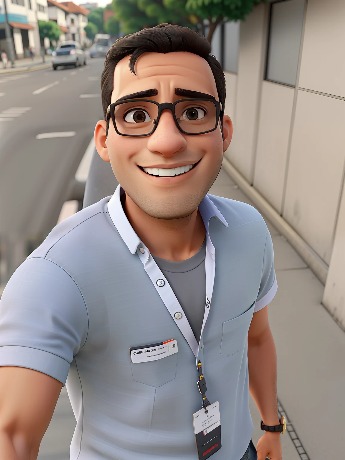 Jovem indo trabalhar na empresa Amorim assessoria, He's wearing glasses in an urban environment , na avenida onde passa carros