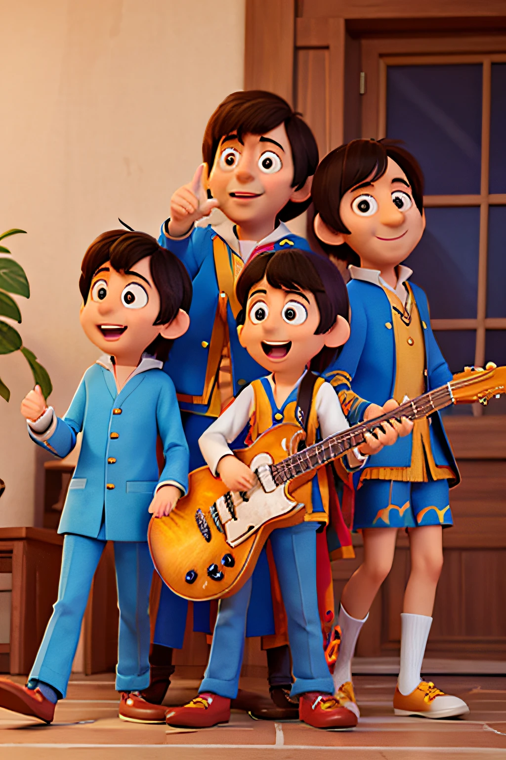 banda the beatles estilo pixar Disney