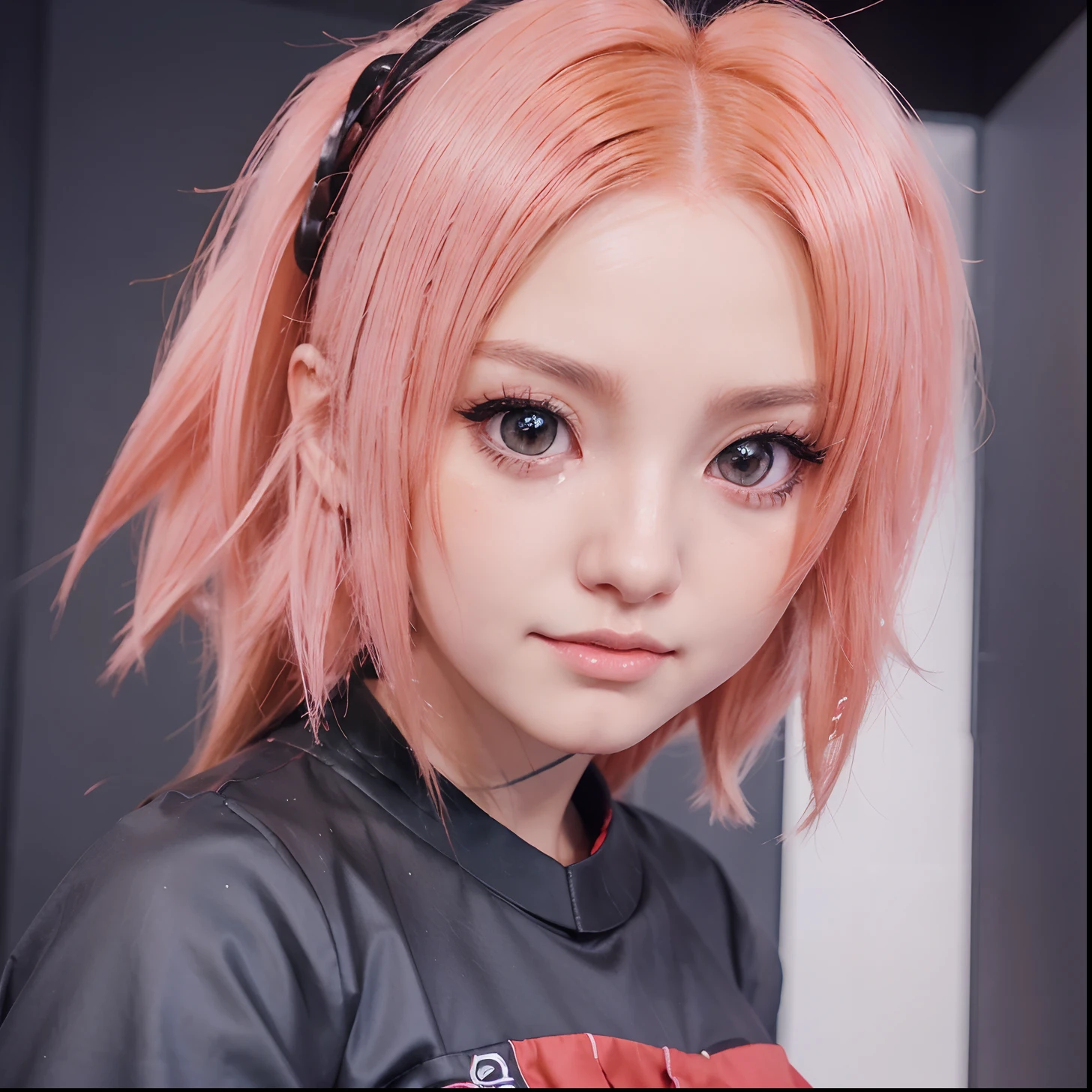 a close up a woman with long hair wearing a black and red outfit, realistic anime 3 d style, realistic young anime girl, stunning anime face portrait, photorealistic anime, anime realism style, kawaii realistic portrait, realistic anime artstyle, beautiful anime portrait, realistic anime style at pixiv, realistic anime art style, hyper realistic anime, 3 d anime realistic