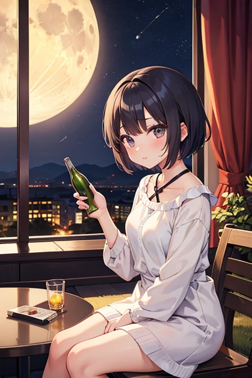 (masterpiece:1.2, best quality:1.1, highres,absurdres, high quality),(photorealistic:1.1),reflected light, colorful,ultra-detailed, ultra hd, super detailed,
Ichigo, green eyes, hairclip, pantyhose, pencil skirt, rooftop, open shirt, white shirt, necktie, no bra,unbuttoned shirt, holding wine glass, looking away, starry sky, night,night sky,
<lora:Ichigo:0.85> <lora:LowRA:0.4> <lora:GoodHands-vanilla:1>
