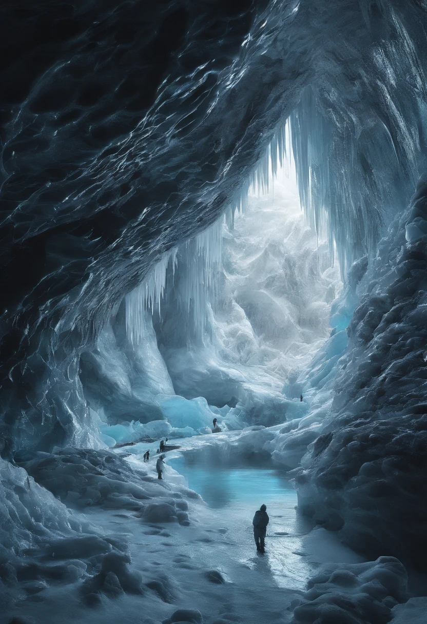 ice cave、Transparent Ice Wall、Search for alien eggs、Enter an unknown cave in search of alien eggs。