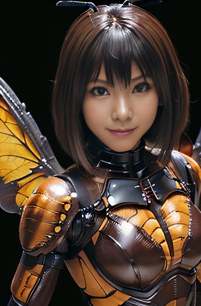(high resolution,masterpiece,best quality,extremely detailed CG, anime, official art:1.4), realistic, photo, amazing fine details, all intricate, gloss and shiny,awesome many layers, 8k wall paper, 3d, sketch, kawaii, illustration,( solo:1.4), perfect female proportion,villainess, (fusion of dark brown cockroach and lady:1.4), (brown cockroach form lady:1.2), (brown cockroach lady:1.2), (fusion:1.2), (solo:1.4), (evil smile:1.2), muscular, abs, (cockroach brown exoskeleton bio insect suit:1.4), (cockroach brown exoskeleton bio insect armor:1.2), (brown transparency cockroach wing:1.4), (brown cockroach antennae:1.3),