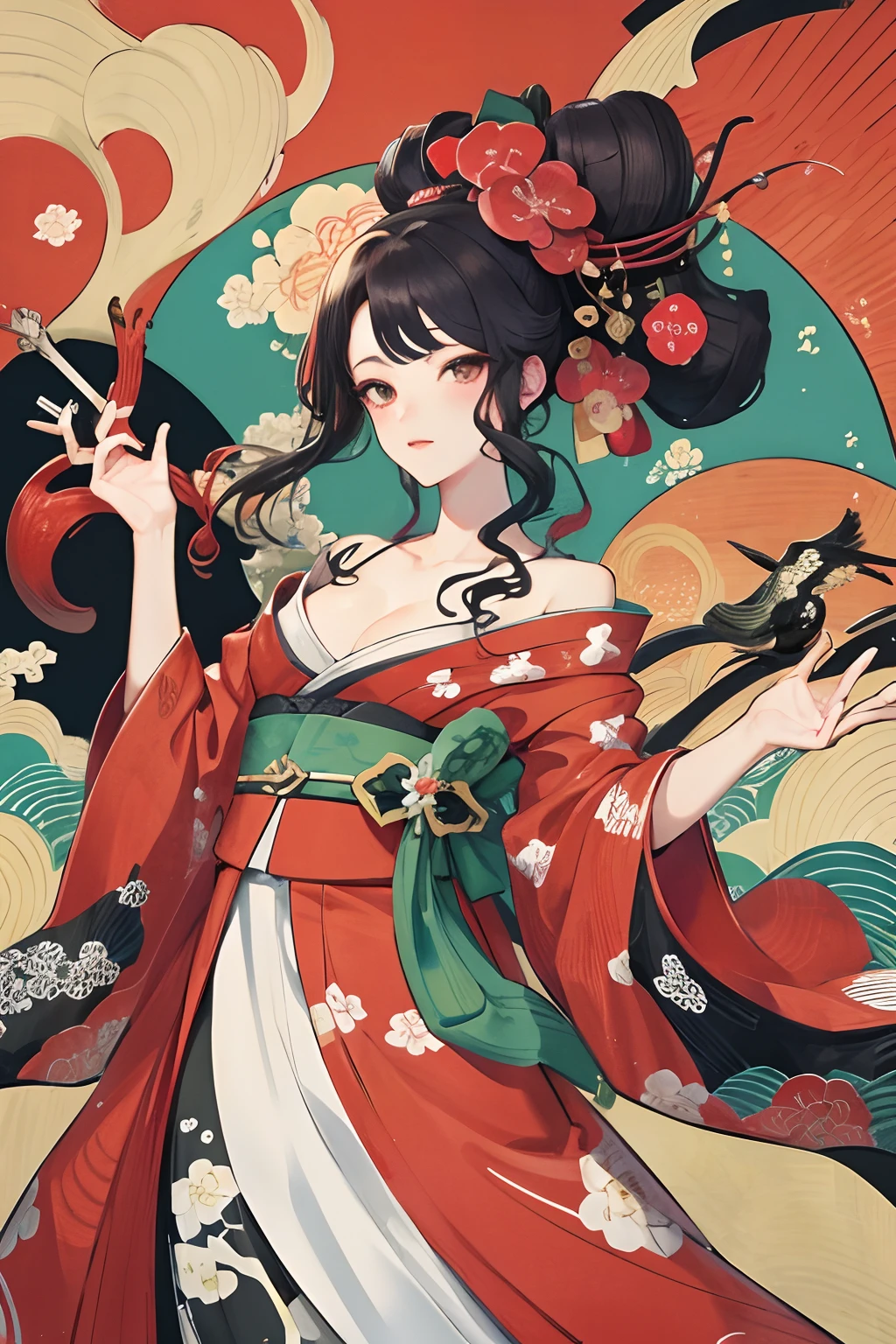 No background,Excavator,Angle from below,Photograph the whole thing,Random Colorful Body,ukiyo-e art,