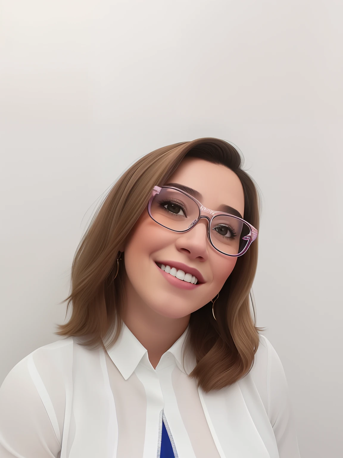 Smiling 44-year-old woman in white shirt and nude glasses, Valentina Embaralhamento, Estefania Villegas Burgos, imagem frontal, Moleksandra Shchaslyva, Adriana DXIM, Maia Sandu Hiper-realista, Directed by: Nandor Soldier, Alina Ivanchenko, Anastasia Ovchinnikova, foto de perfil profissional, Viktoria Gavrilenko
