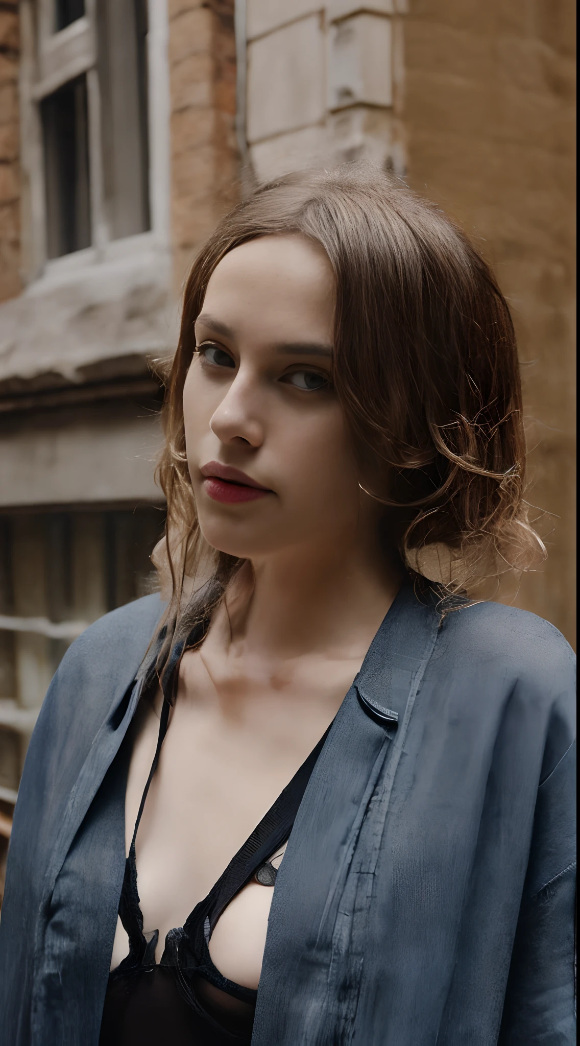 (chef-d’œuvre :1.2), Milf blonde, rétro, sombre et mystérieux, d’une beauté envoûtante, longue cape fluide, motifs brodés, cuir ancien, usé lingerie gros seins, énormes, tenue du 17e siècle, Artisanat exquis, Atmosphère sinistre, brouillard dense, ombres étranges, ruelle faiblement éclairée, cadre gothique, Macabre, envoûtant poétique, clair de lune de minuit, lueur vacillante à la bougie, glaçant, éclairage ambiant, outils médicaux anciens, Photo de studio, rues désertes, désolation, de