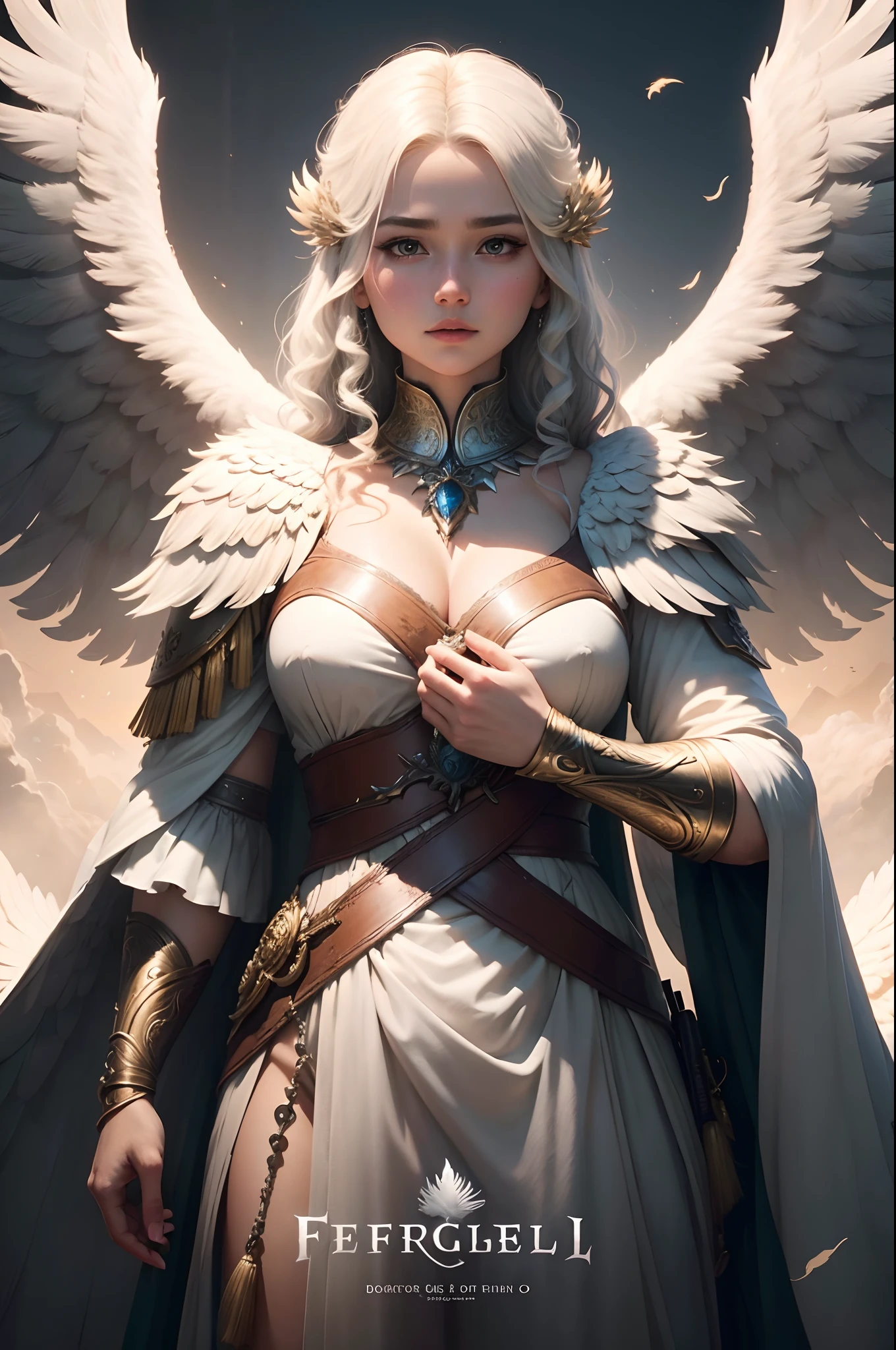 《Feathered Angel》filmposter,((Brighter)),Epic,8K,fantasy,Ultra detailed,