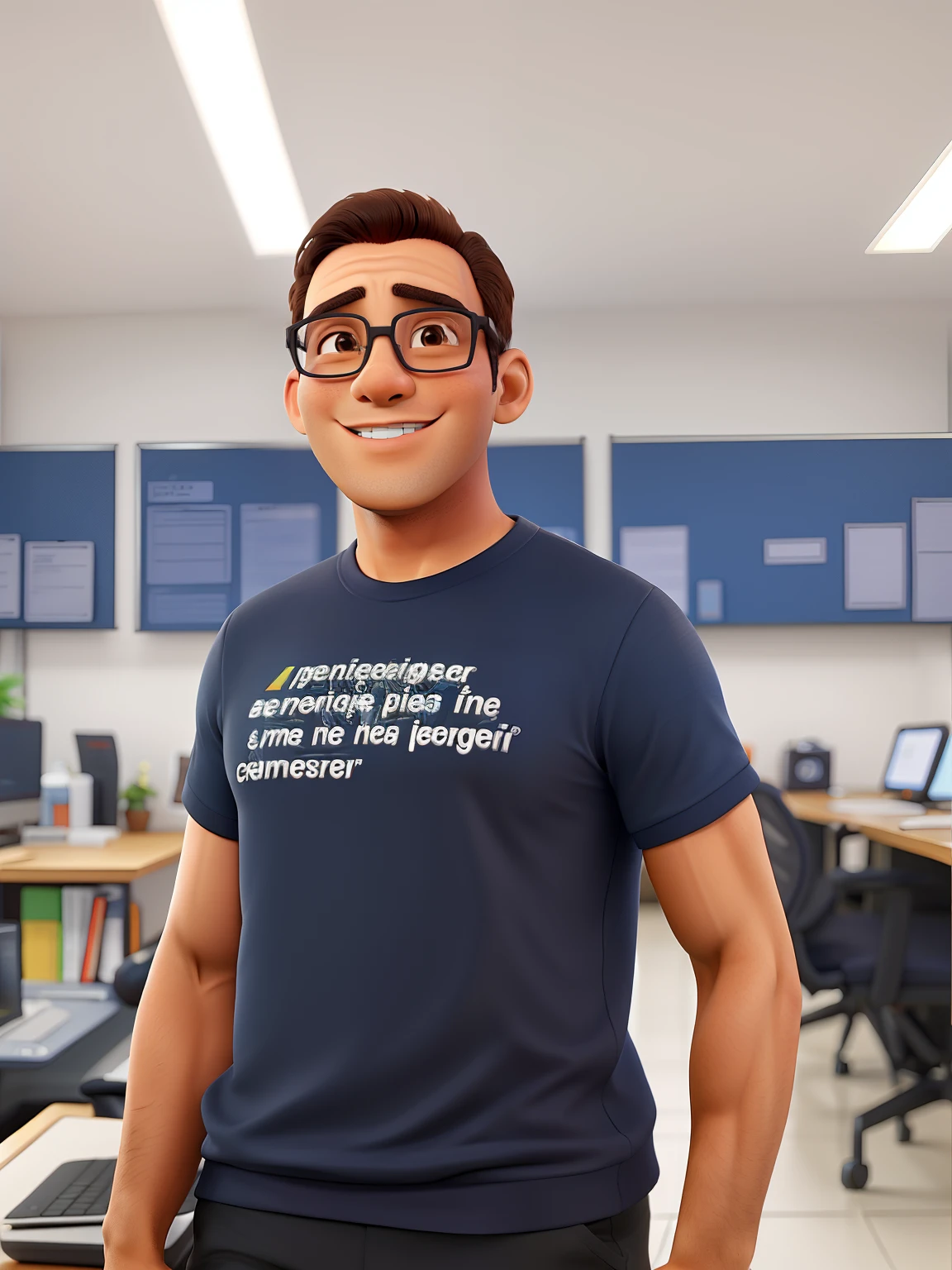 Um homem, pele marrom claro, em uma empresa,alta qualidade, melhor qualidade