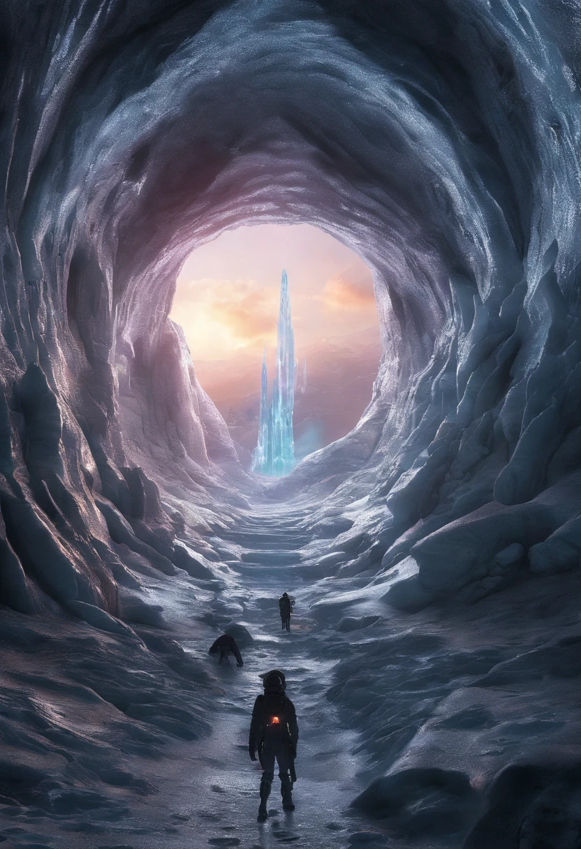 ice cave、Transparent Ice Wall、Search for alien eggs、Enter an unknown cave in search of alien eggs、Crashed spacecraft、Broken spaceship、Freezing a spacecraft、There are alien eggs、There is a scary alien egg、There are countless alien eggs in the spaceship、There are countless alien eggs